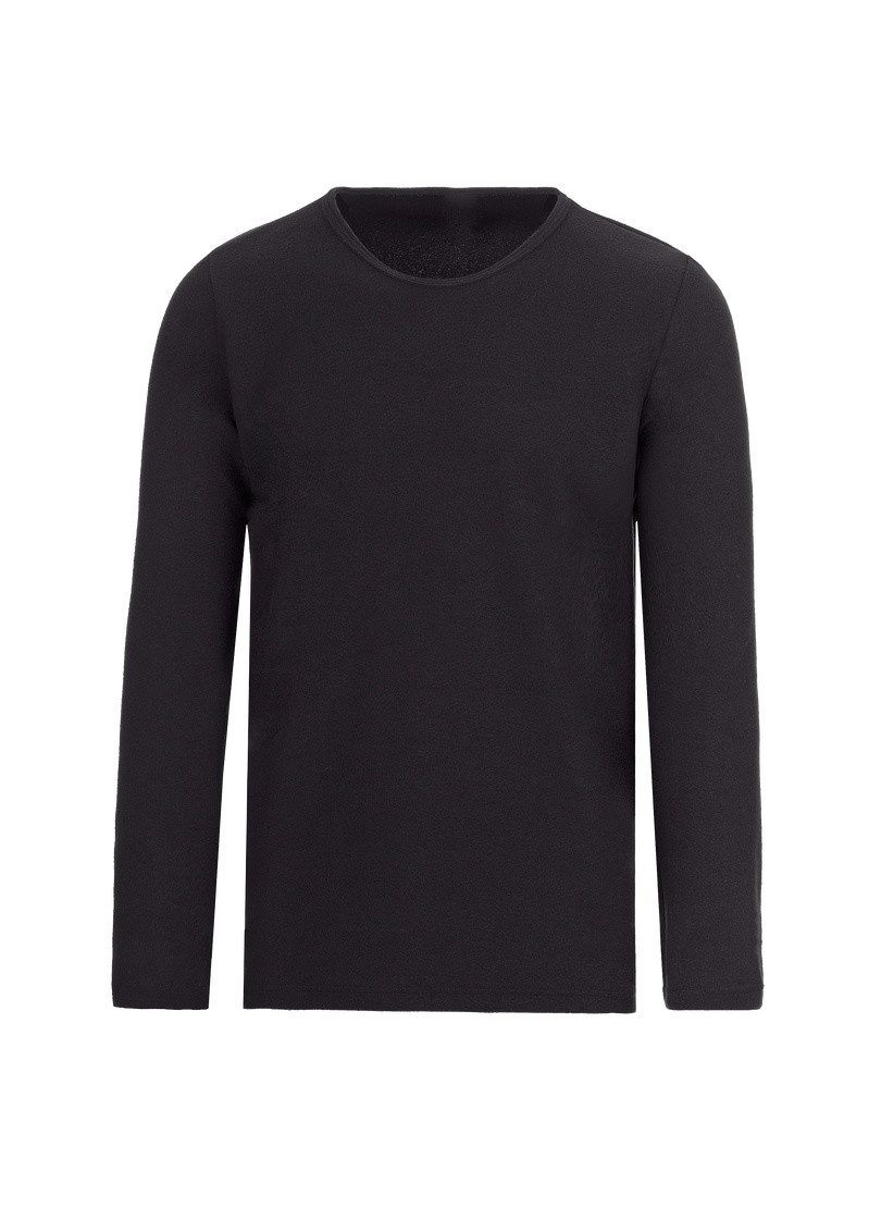 Trigema Tricot-fleecetrui TRIGEMA fleece-shirt met ronde hals