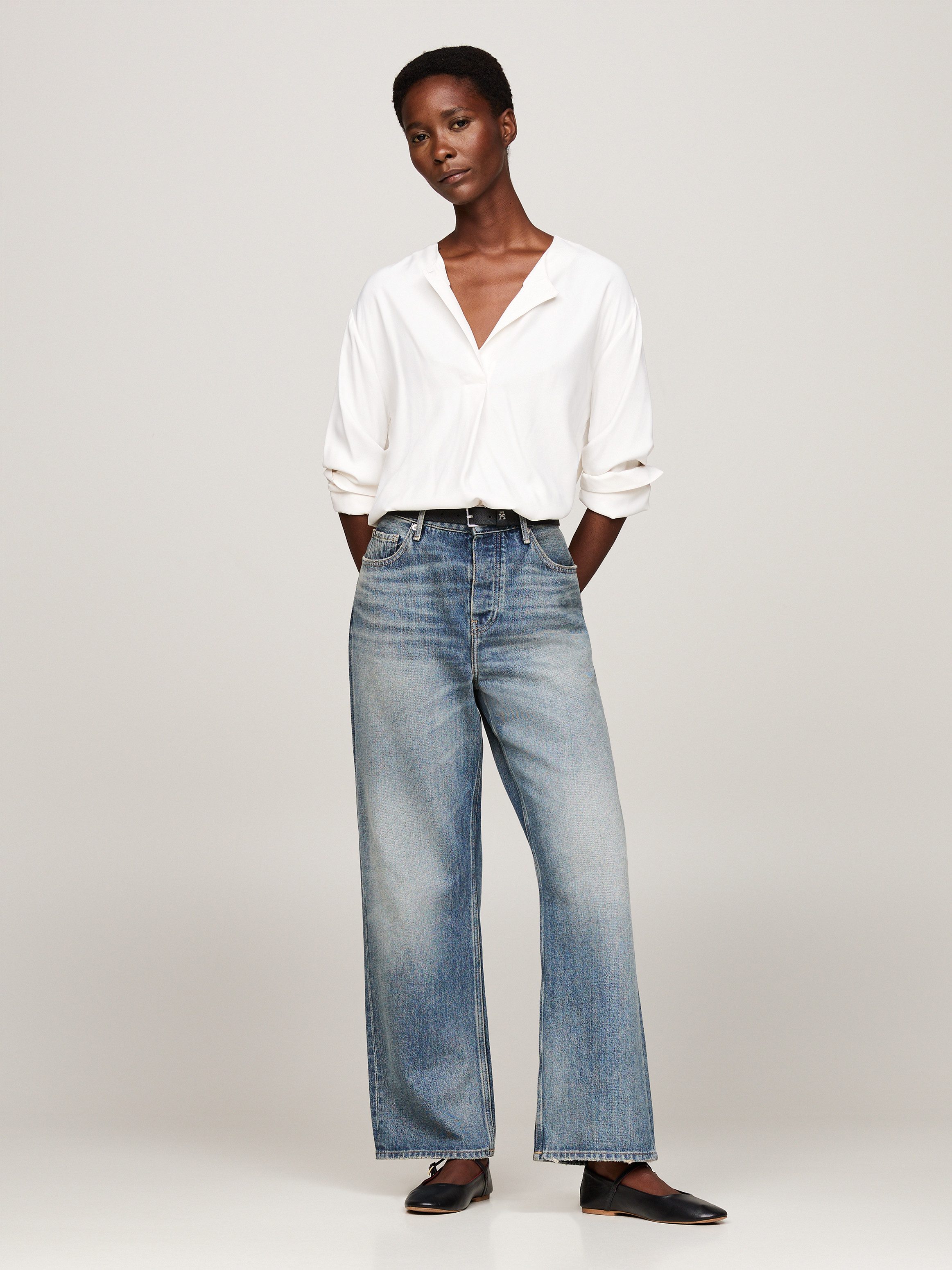 Tommy Hilfiger Blouse met lange mouwen met gestempeld logo