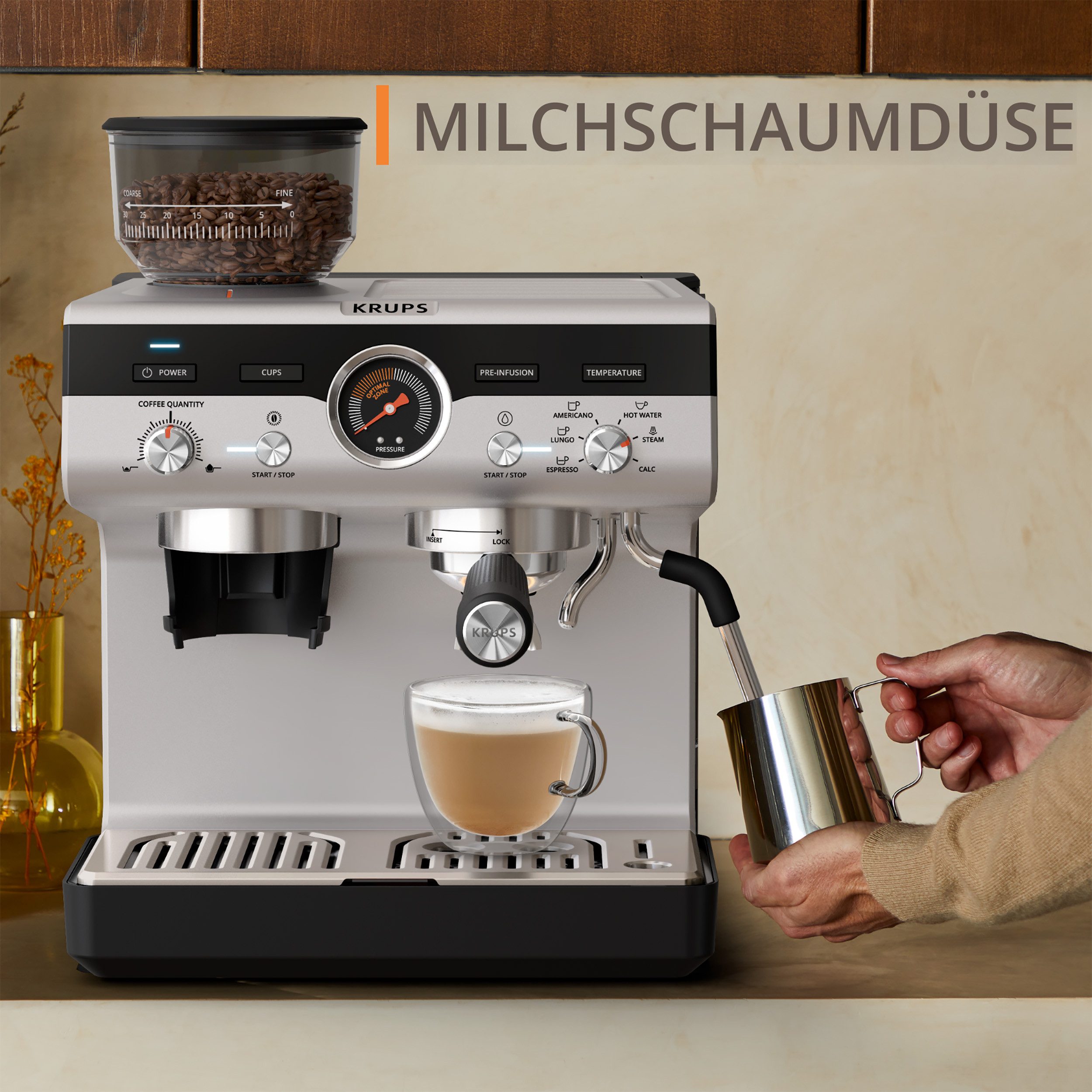 Krups Espressomachine XP801T Precision, Siebträger