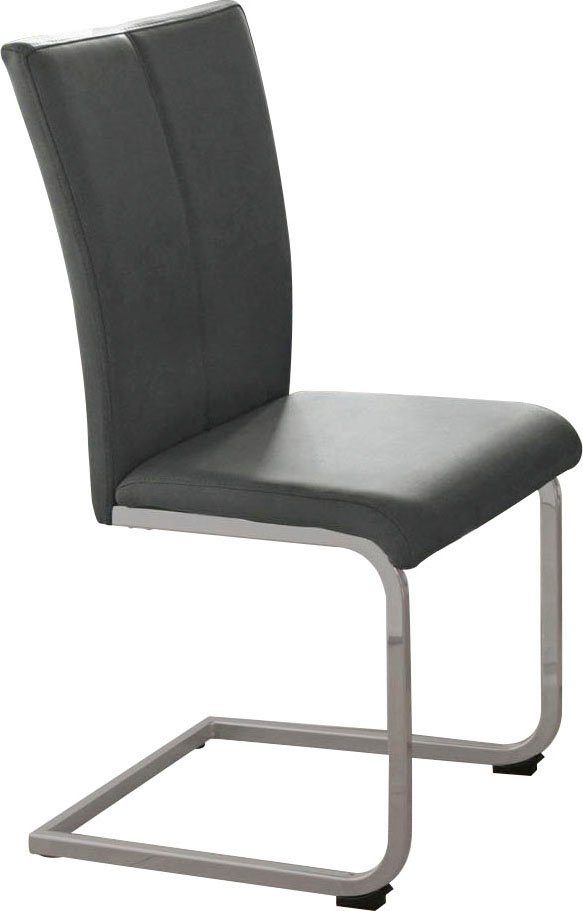 Home affaire Vrijdragende stoel Alex Stoel belastbaar tot 120 kg, frame in chroom-look (set, 2 stuks) zweefstoelen grijs