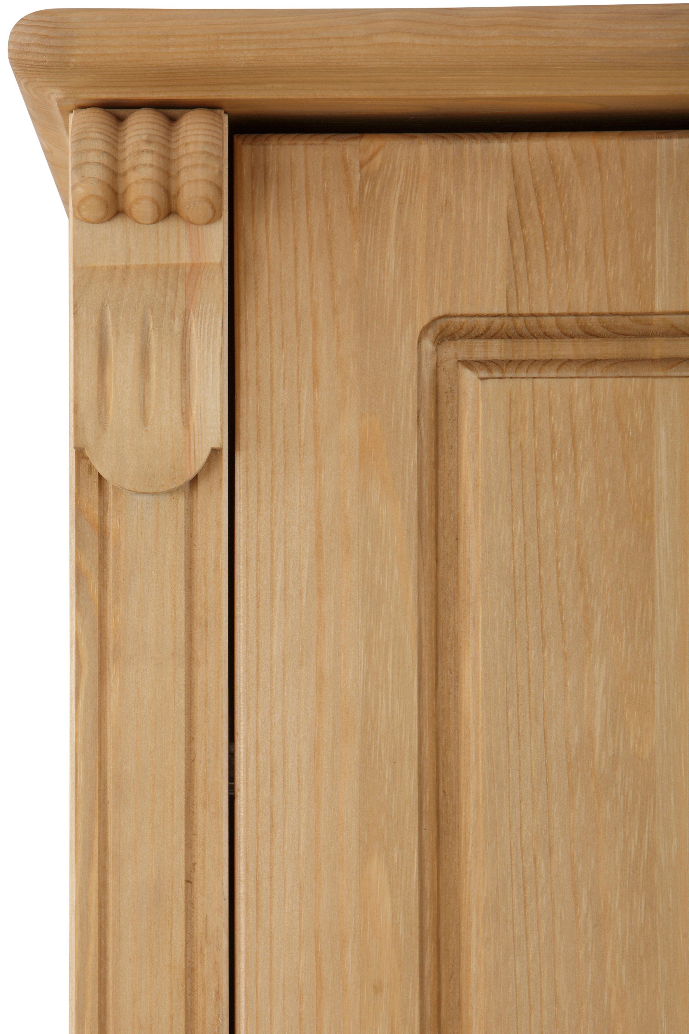 Home affaire Kledingkast Tessin, Driedeuren kast, 3-deurs Breedte 152 cm, massief grenen, met spiegel en 3 lades
