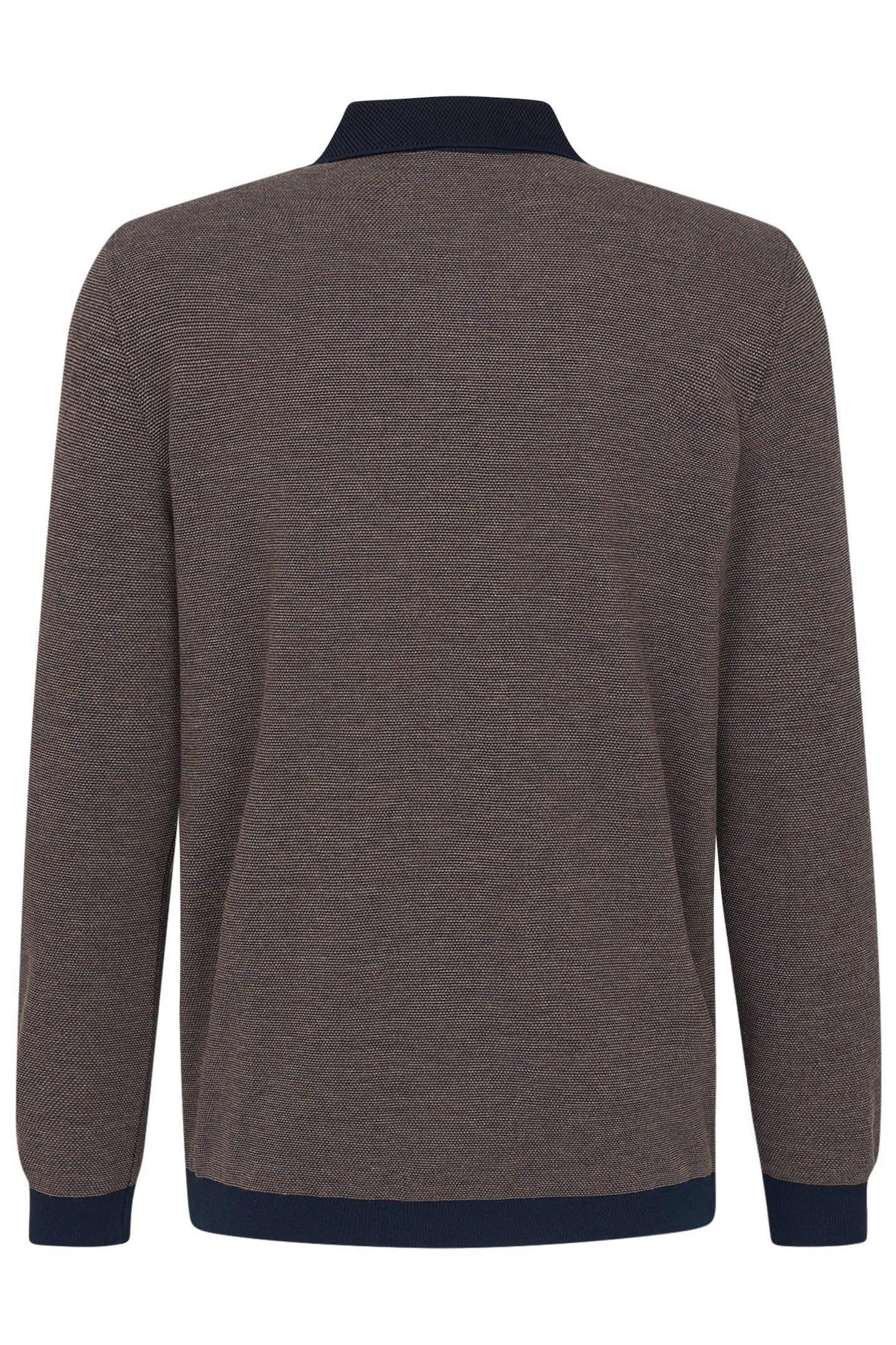 Bugatti Poloshirt met lange mouwen met structuurkraag