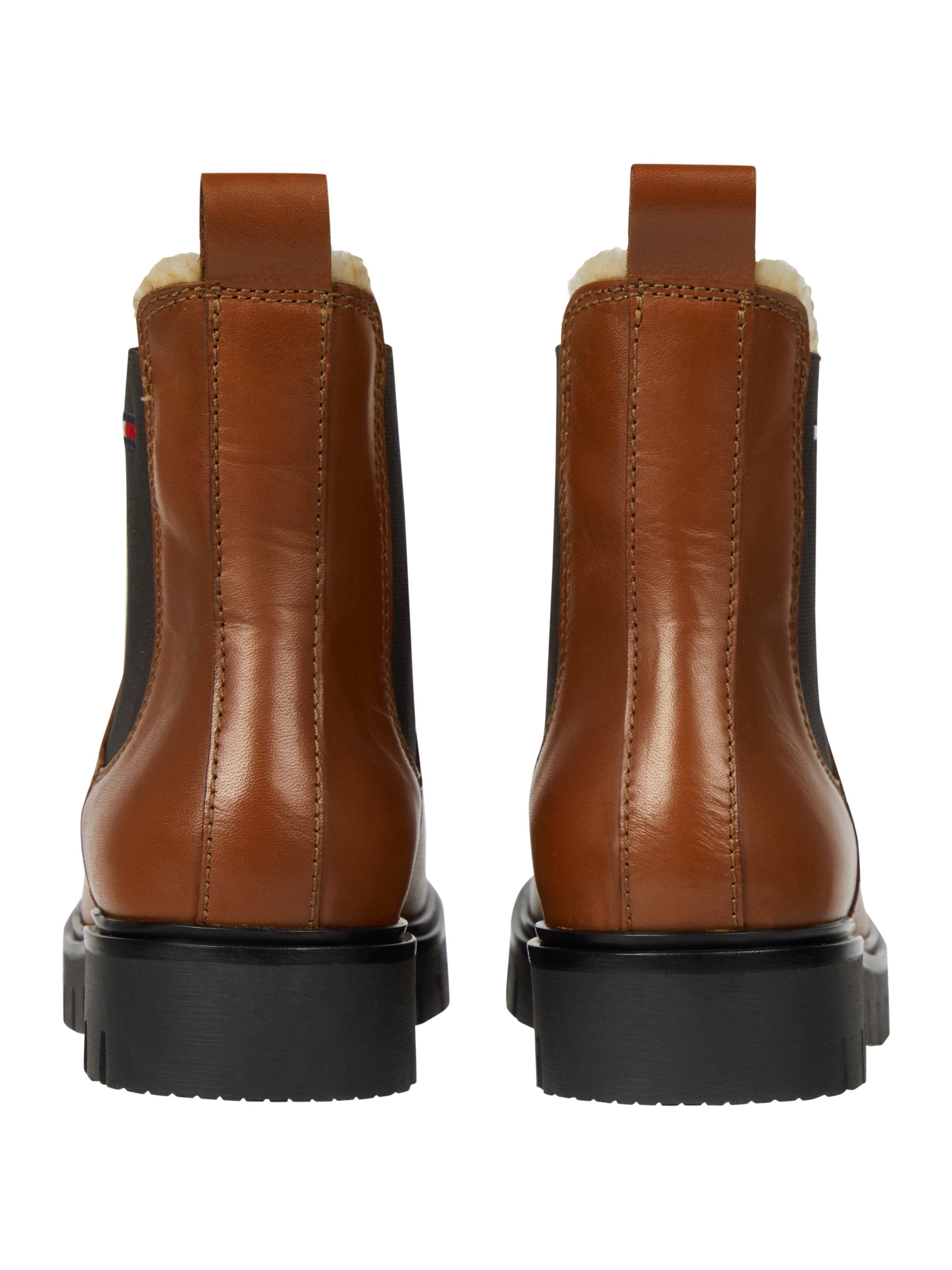 TOMMY JEANS Winterlaarzen WARMLINED CHELSEA BOOT , blokhak, plateau, business schoen met profielzool
