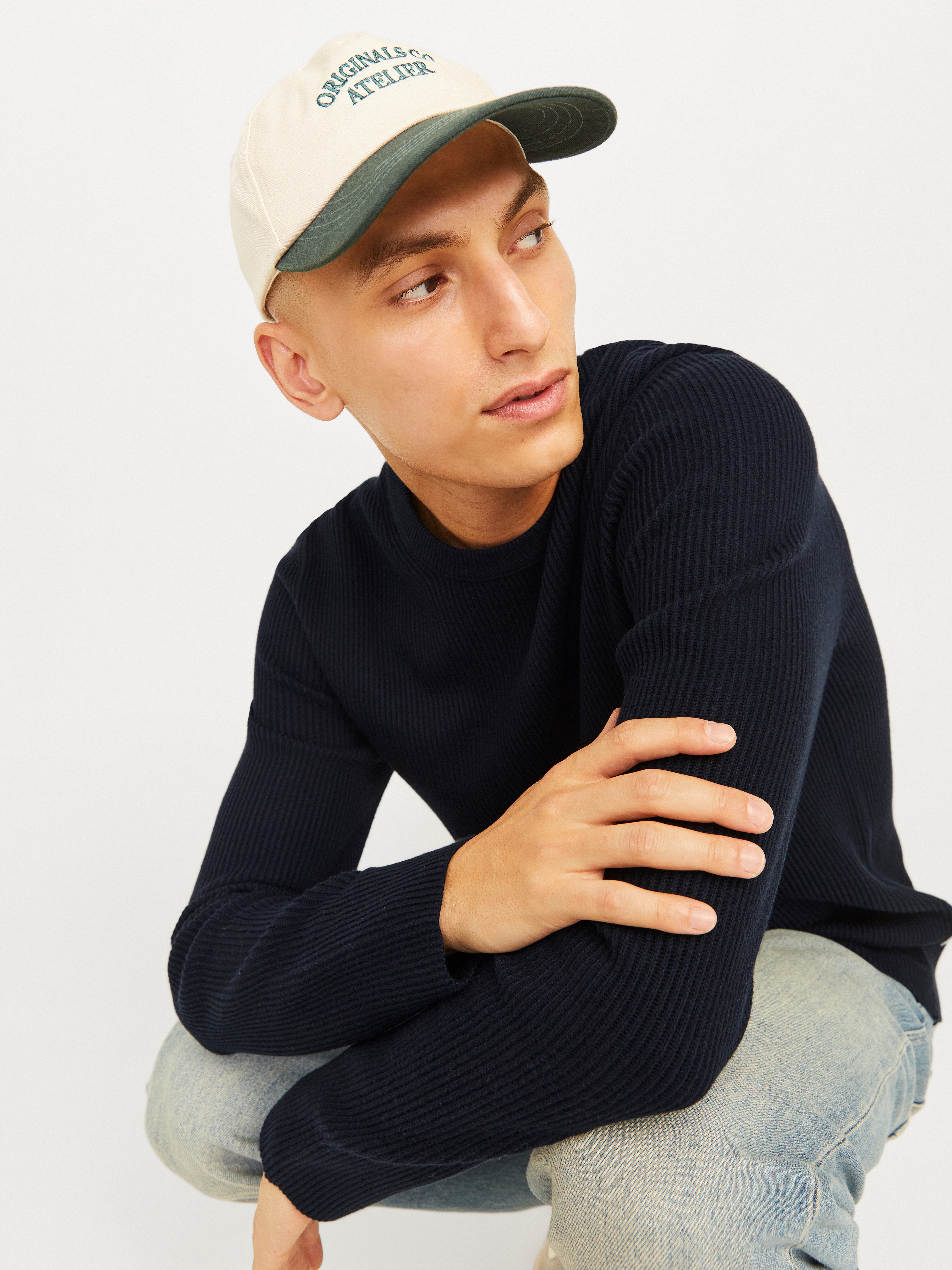 Jack & Jones Trui met ronde hals JJEPERFECT – Trui met onderhoudsvriendelijke kwaliteit structure fit