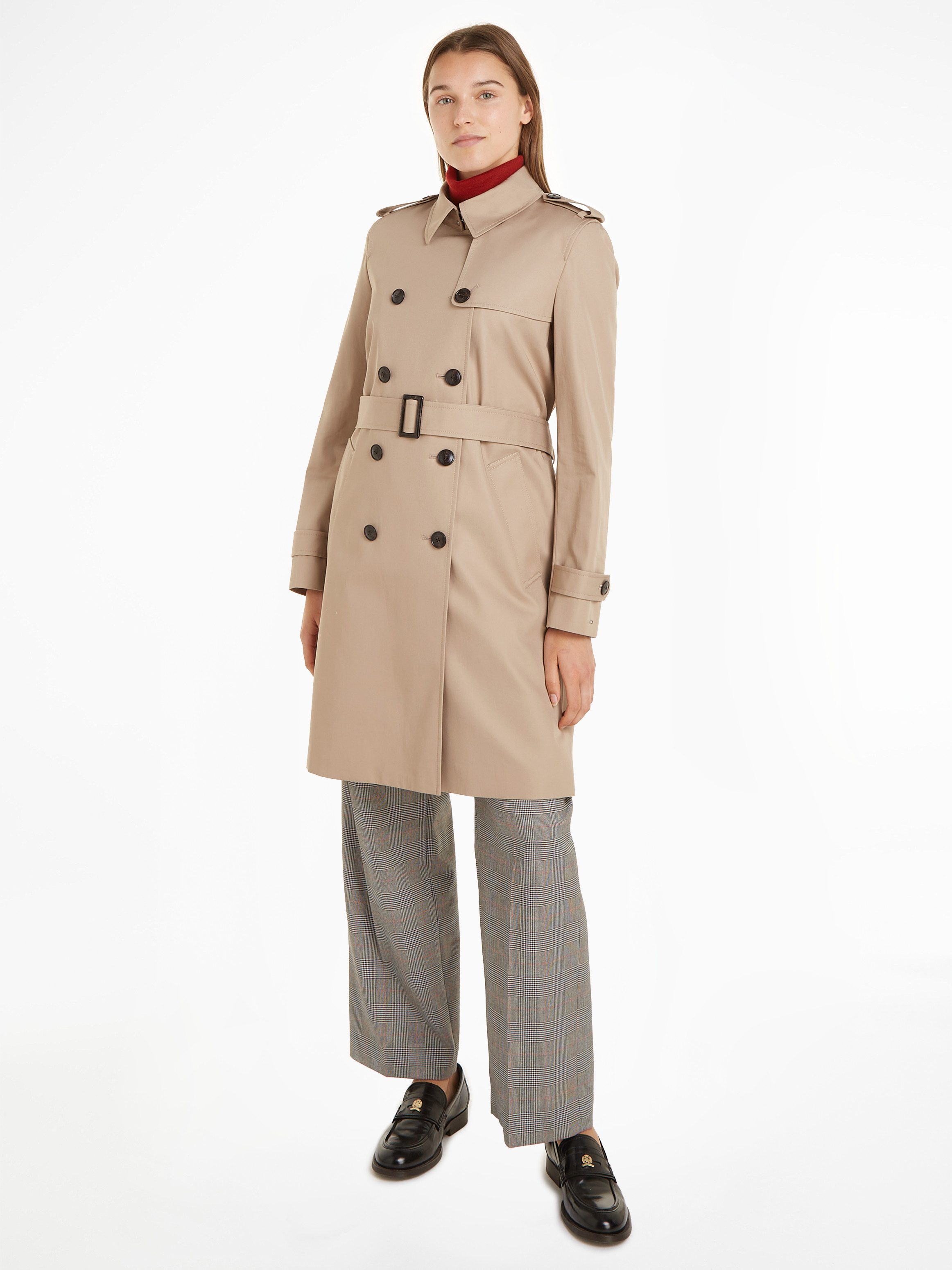 Tommy Hilfiger Trenchcoat COTTON DB SLIM FIT TRENCH met de kenmerkende trenchdetails