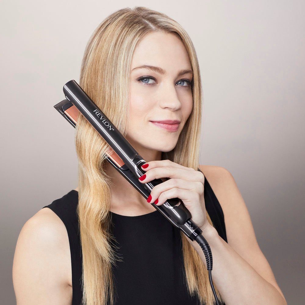 Revlon Straightener RVST2175 125mm, afgeronde, beweegbare bladen in 10 seconden klaar voor gebruik
