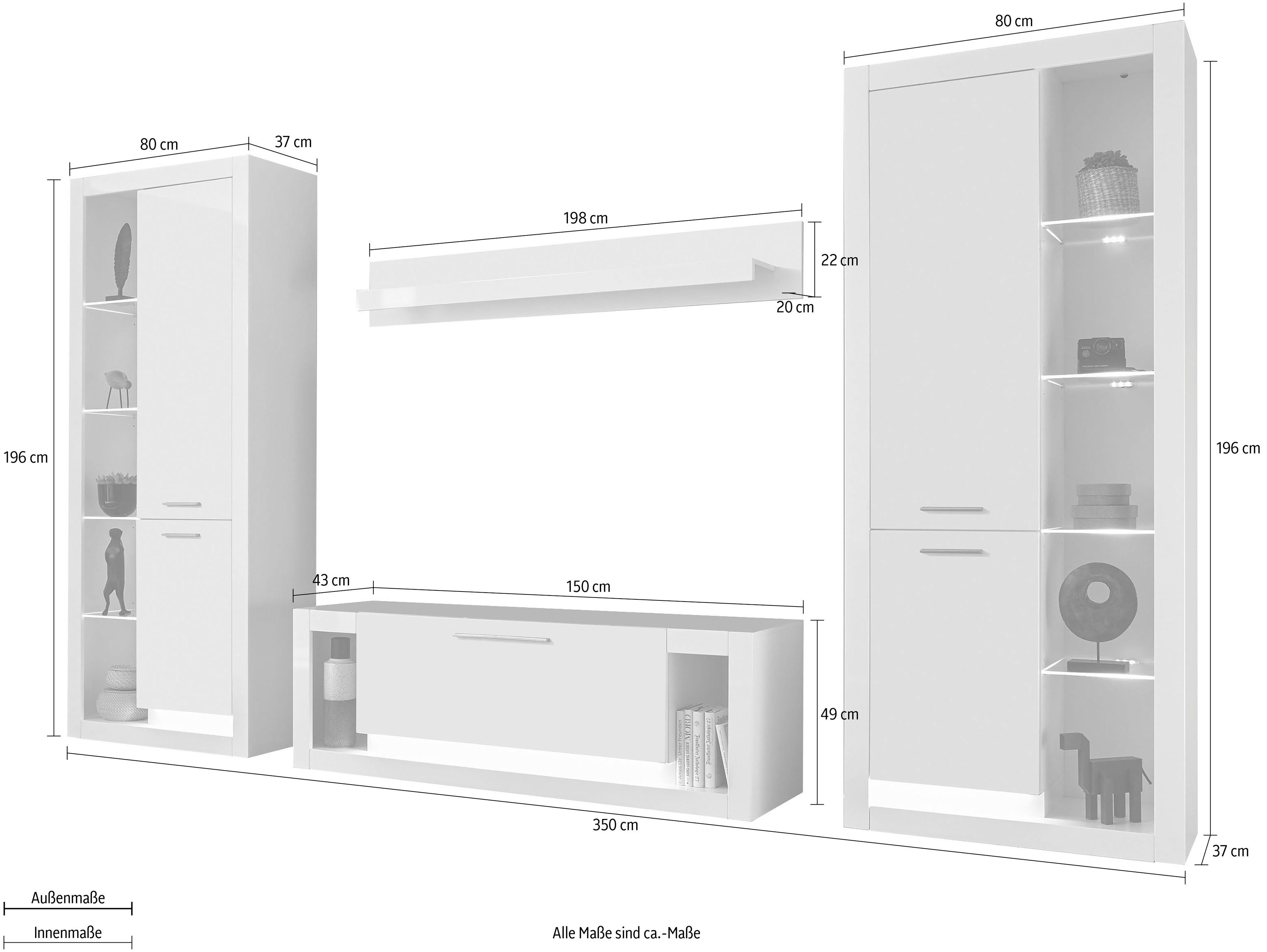 Places of Style Wandmeubel MERAN in modern design (4-delig)