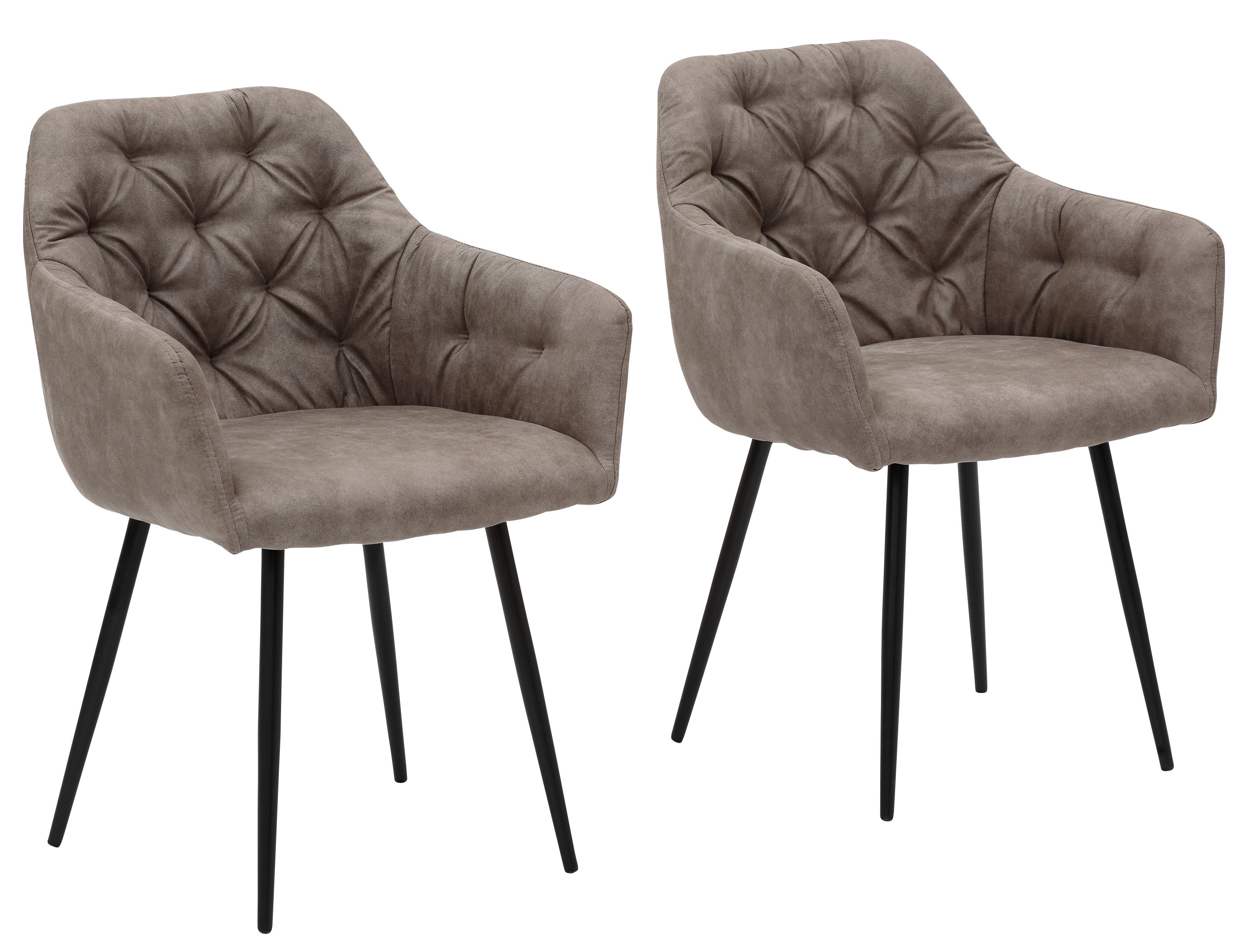 HELA Eetkamerstoel Kira schaalstoel Boho, bestseller Stoel met armleuningen fluweel of microvezel bekleding (set, 2 stuks)