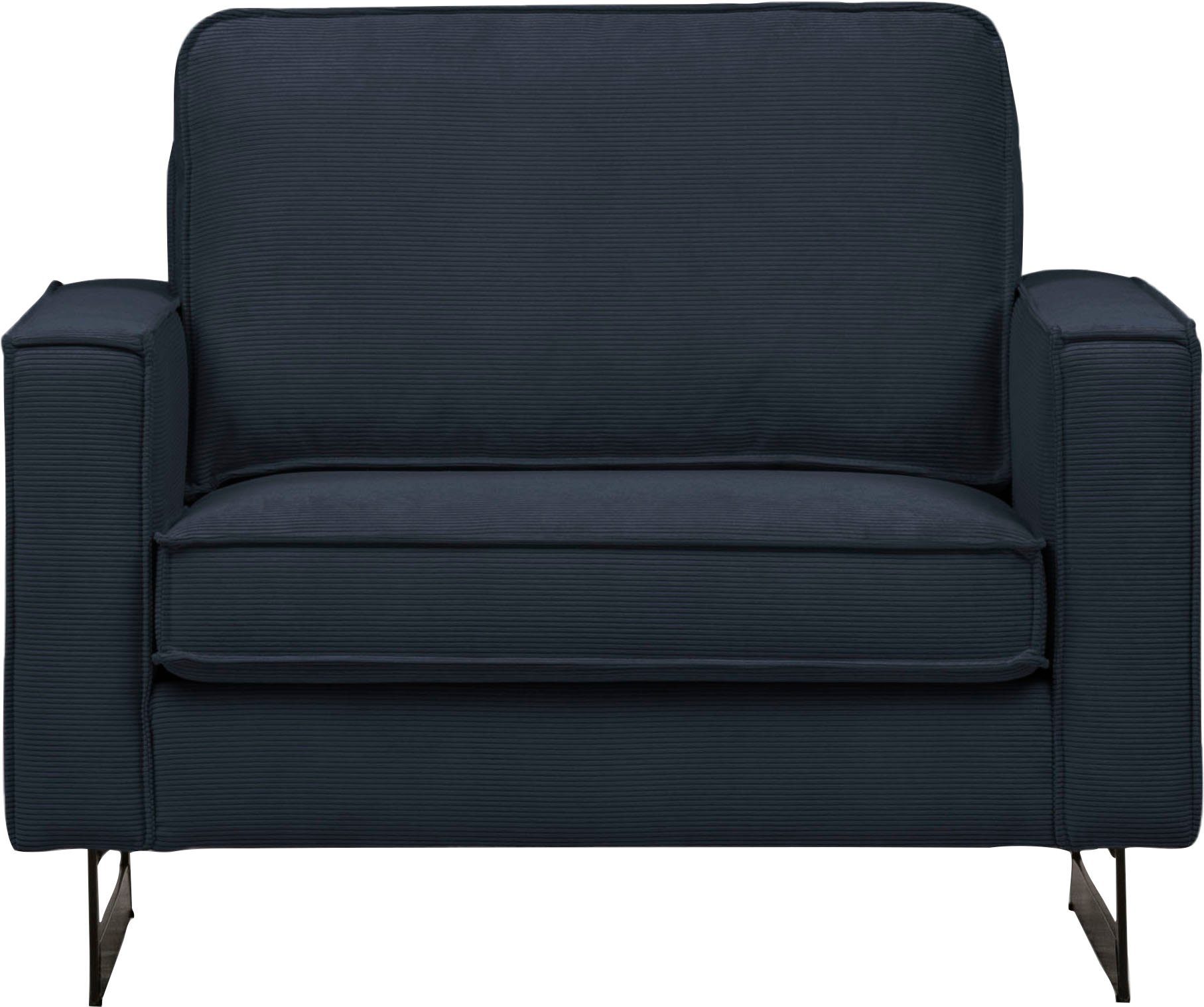 Places of Style Loveseat Pinto 105 cm, cord, chenille, leerlook (set)