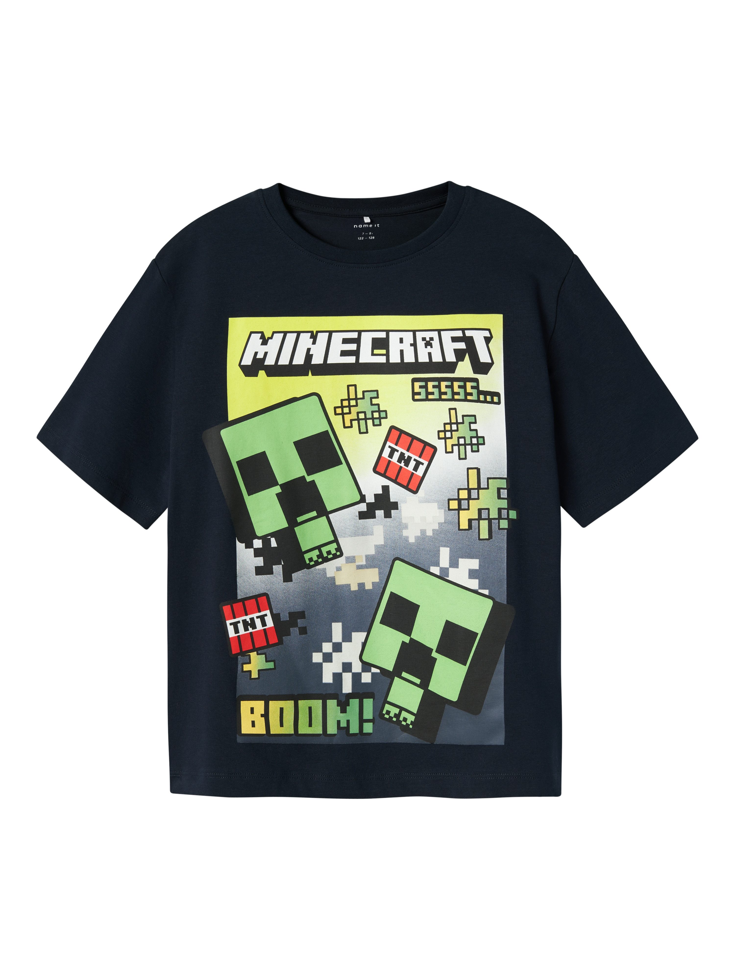 Name It T-shirt NKMMUS voor jongens met Minecraft-print en elastische tailleband