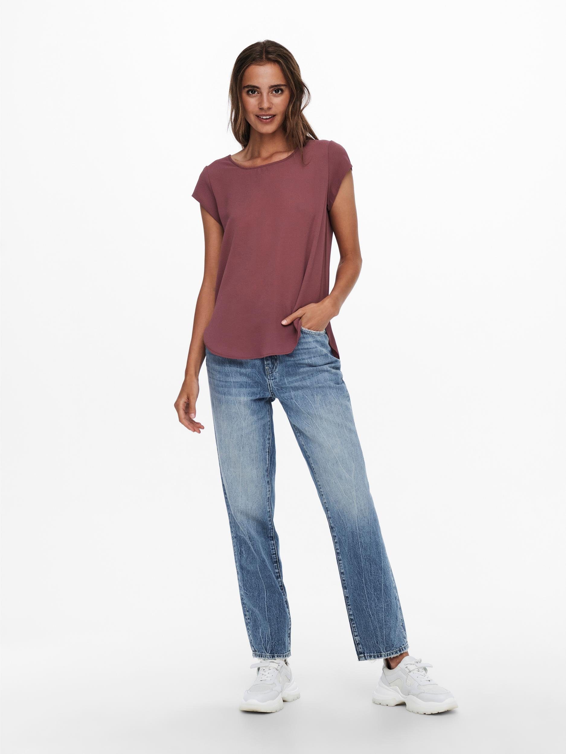 Only Blouse met korte mouwen ONLVIC S/S SOLID TOP NOOS PTM