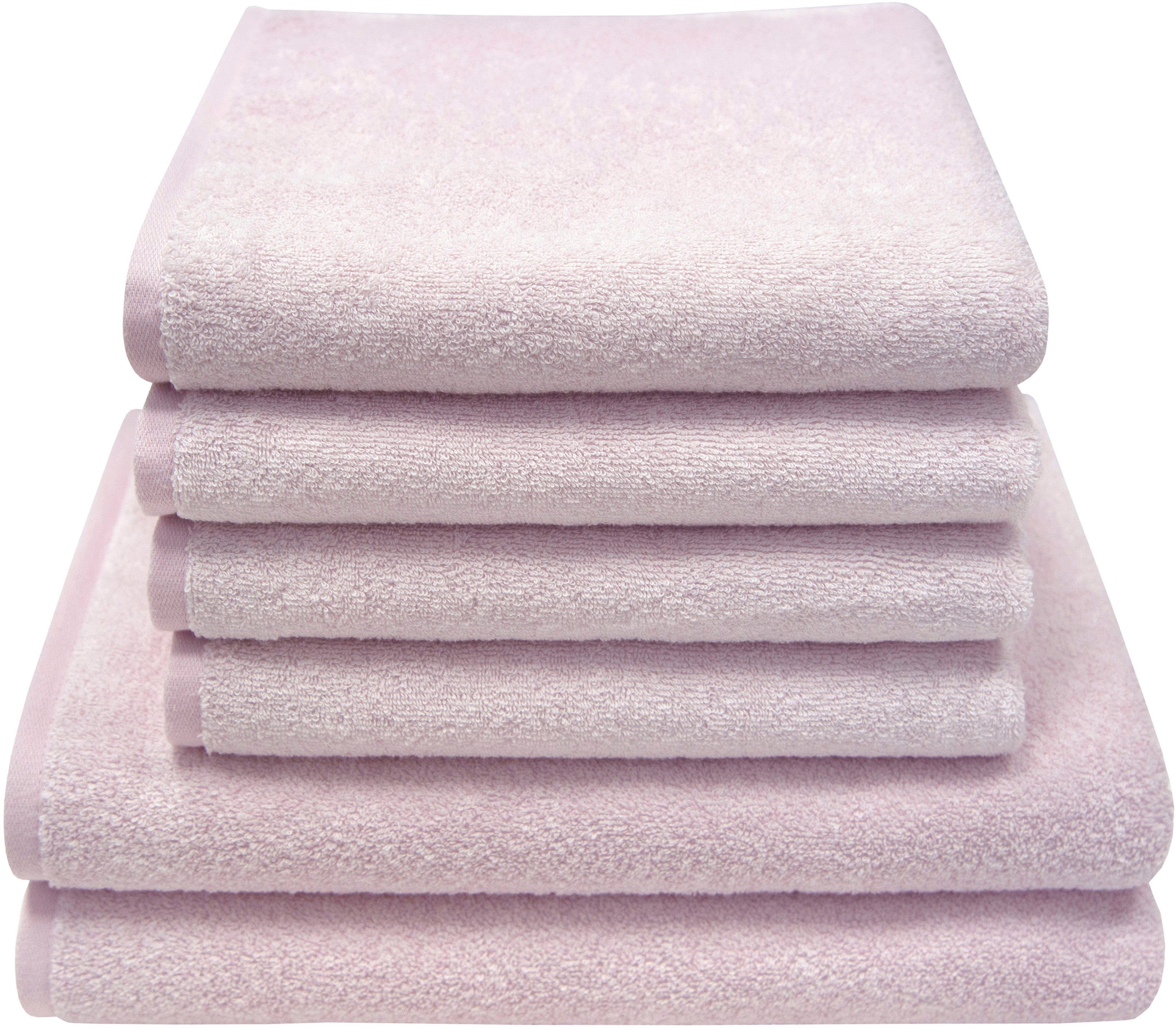 Dyckhoff Handdoekenset Motion Made in Germany, 4 handdoeken (50x100cm), 2 douchehanddoeken (70x140cm) (set, 6-delig) handdoeken roze