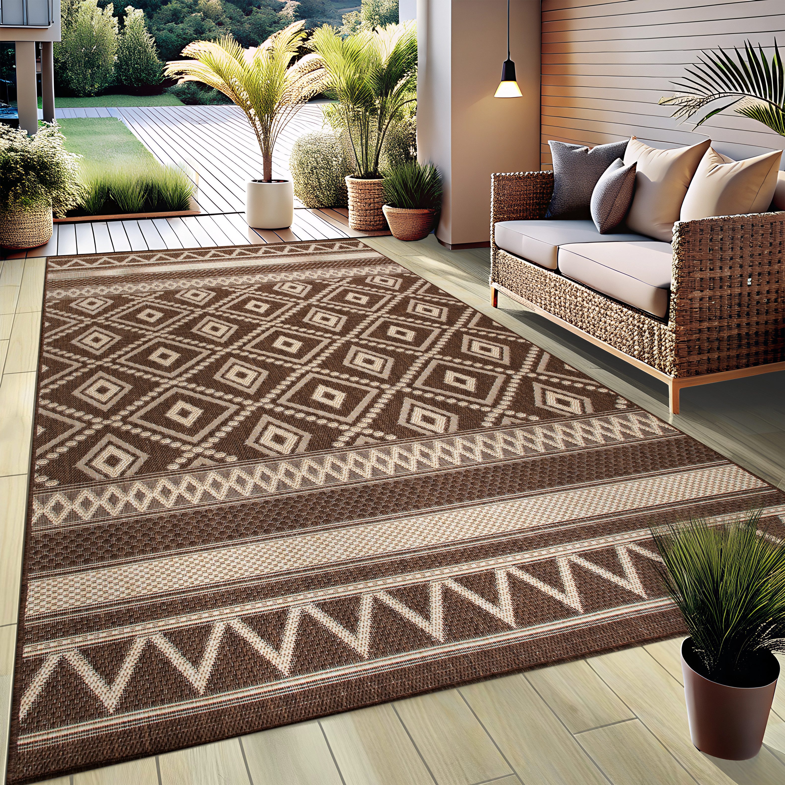my home Vloerkleed Toronto is ook als loper verkrijgbaar Geschikt voor binnen en buiten, sisal-look, weerbestendig & uv-bestendig, boho