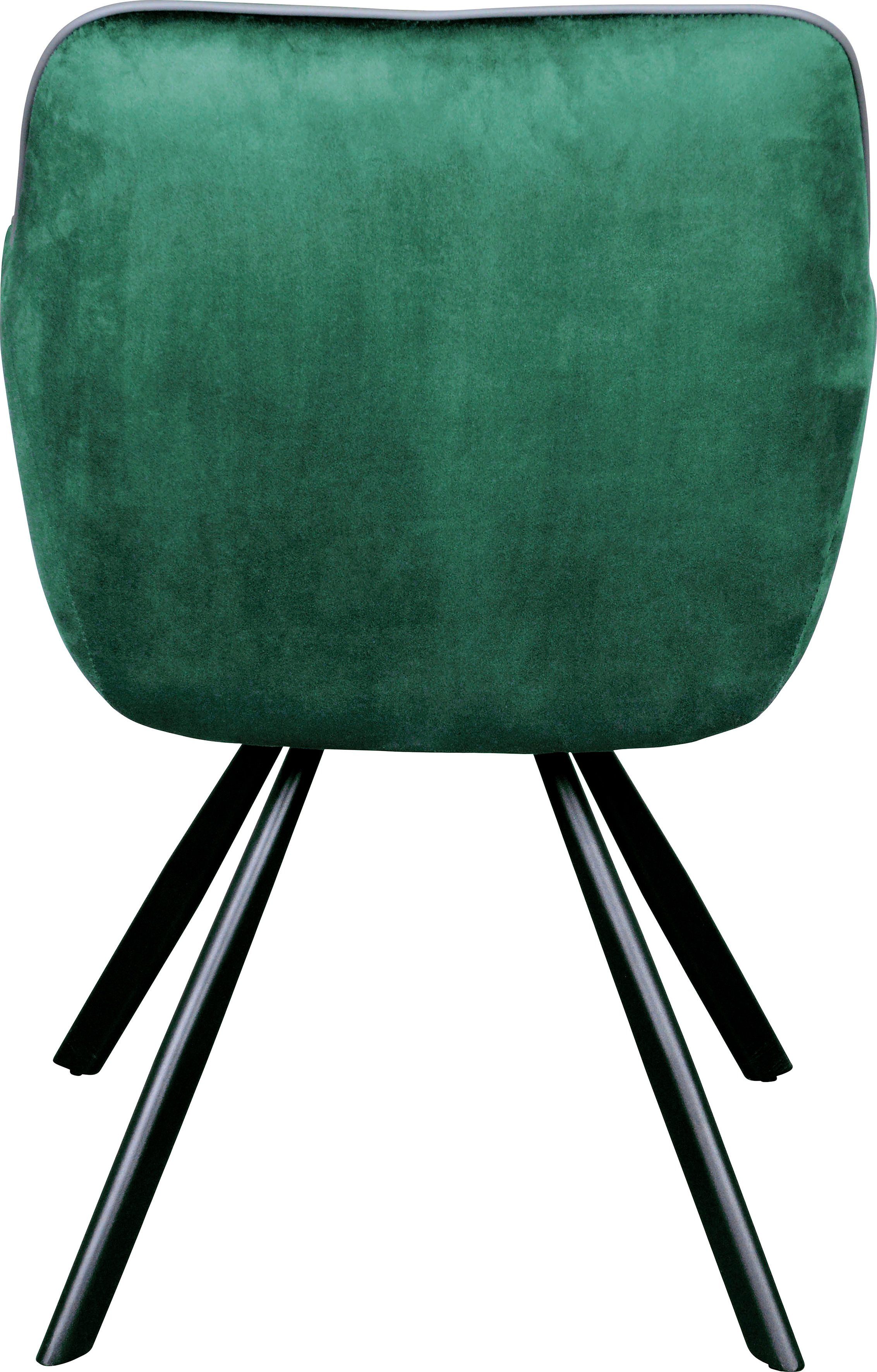 Kayoom Stoel Eann 125, stoel in retro-ontwerp, elegant ontwerp stijlvol, onderhoudsvriendelijk, fluweelzachte stofbekleding, edel ontwerp (1 stuk)