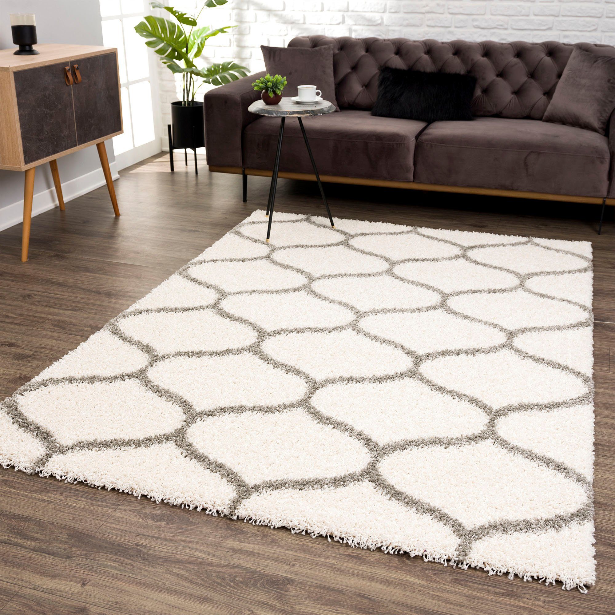 SANAT HALI Hoogpolig vloerkleed Madrid Woonkamer, lange pool, shaggy-vloerkleed