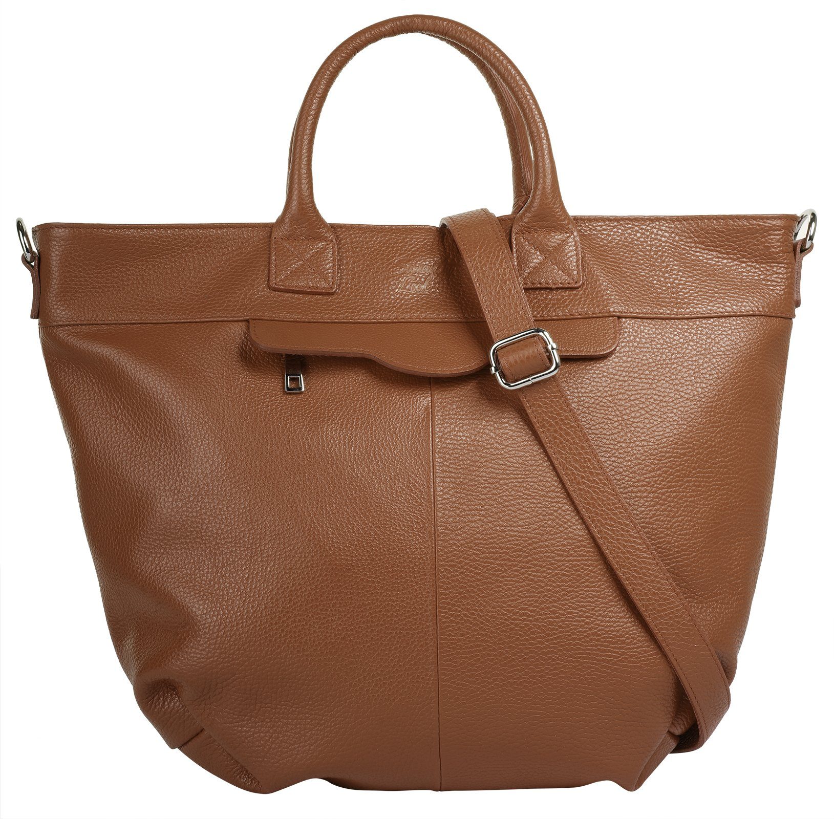 Samantha Look Tas echt leer, made in italy dames tassen bruin