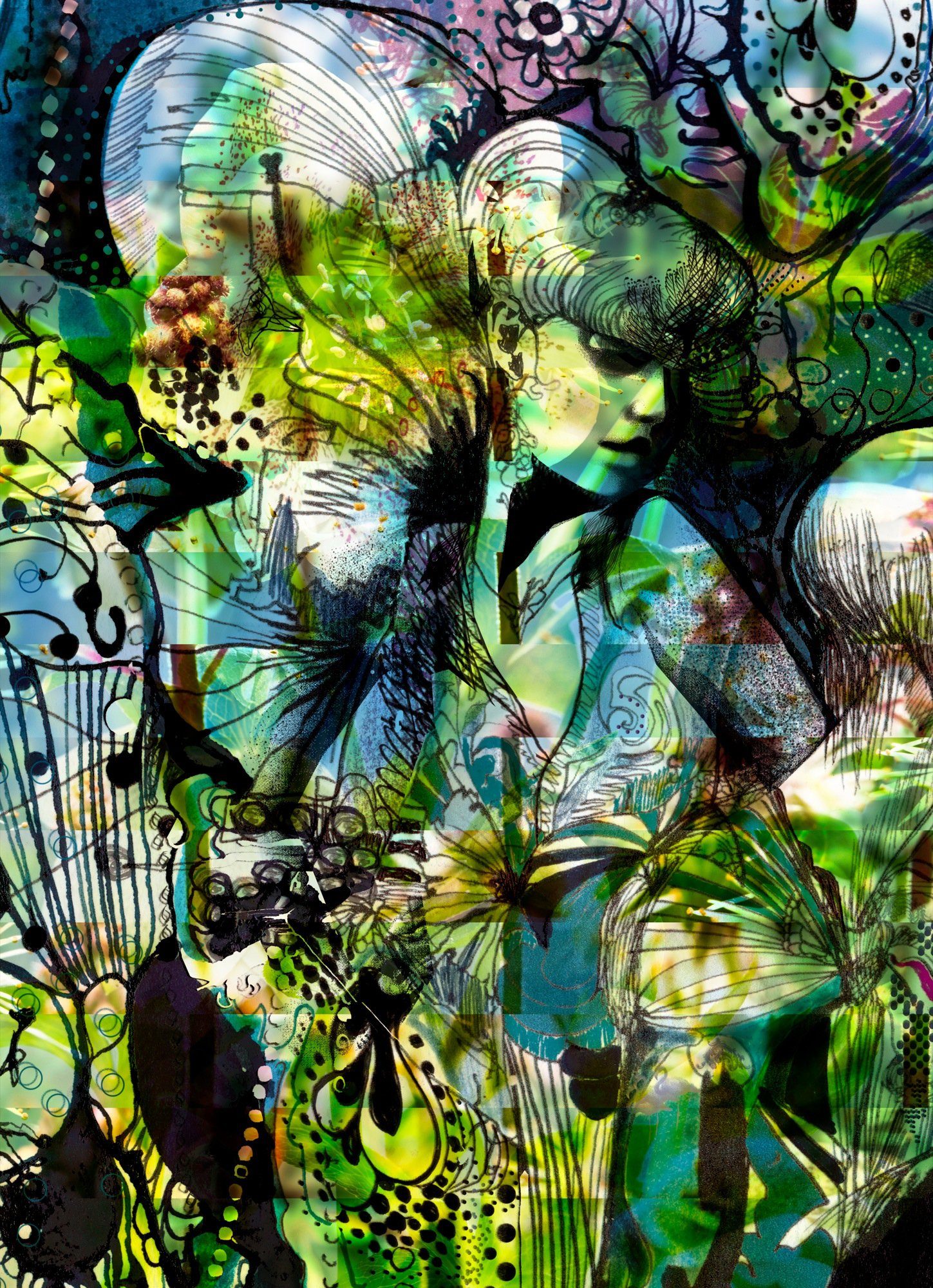 komar fotobehang aphrodite´s garden (set) groen