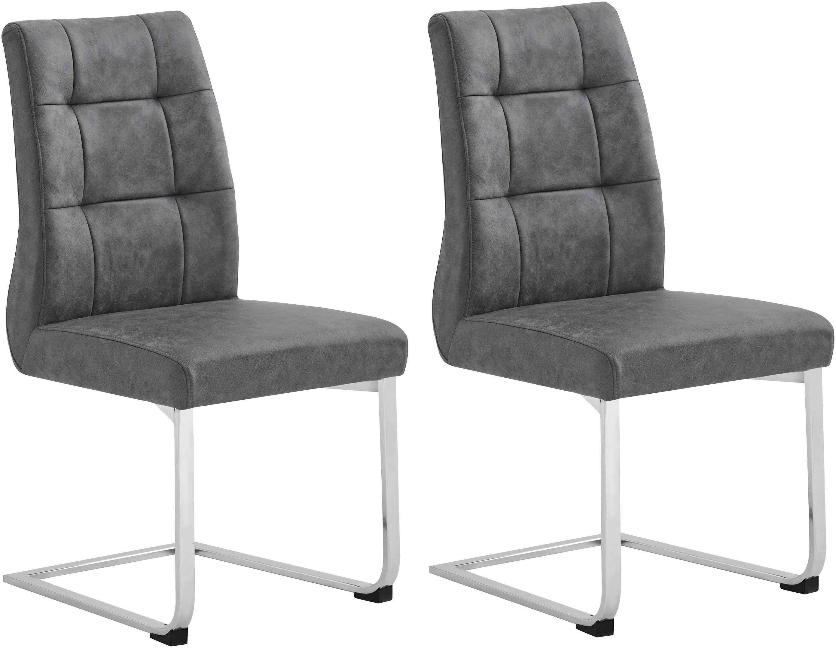 byLIVING Eetkamerstoel Marlen XXL belastbaar tot 150 kg, vintage bekleding, sledestoel (set, 2 stuks)