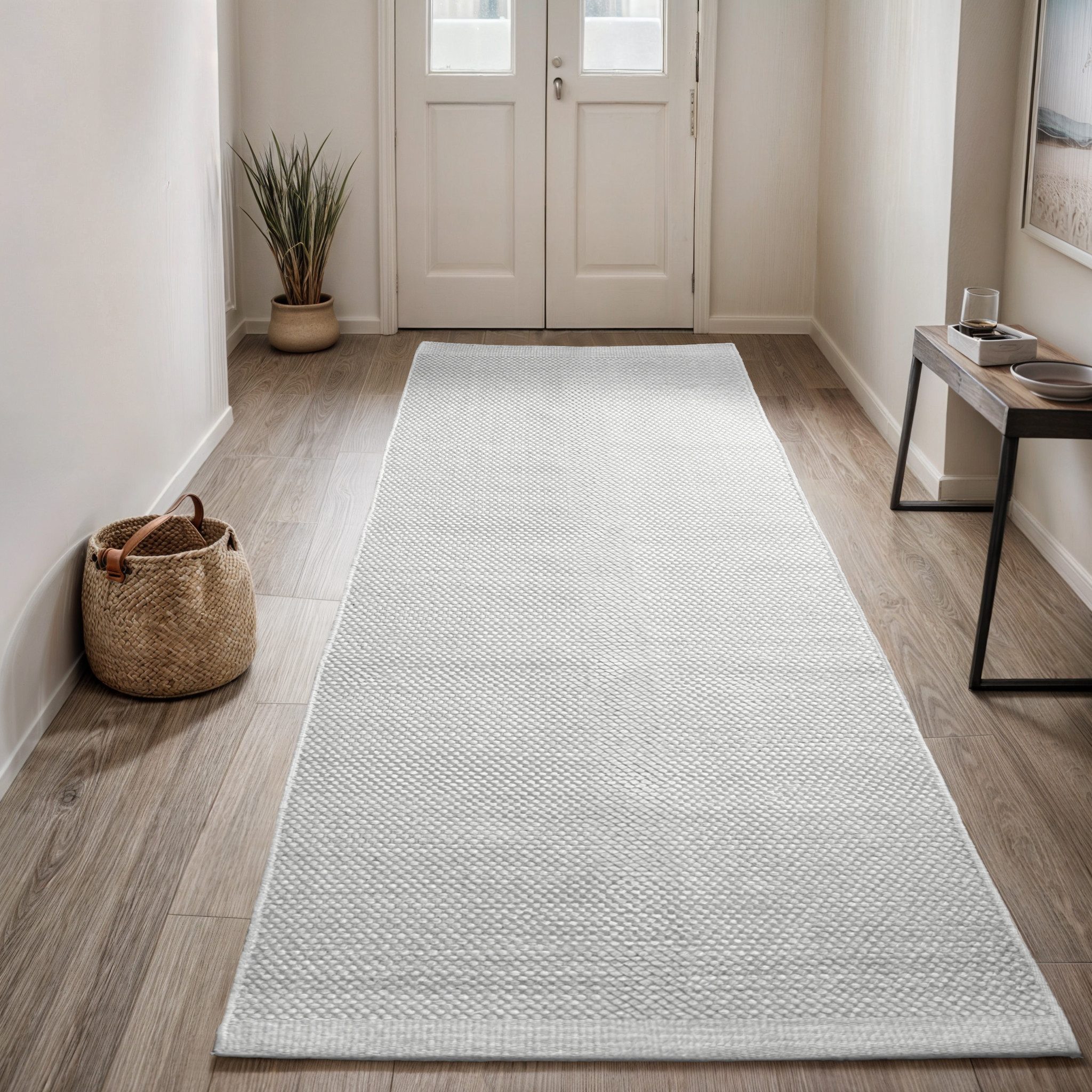 my home Set slaapkamerkleedjes Wolldroom puur Omkeerbaar tapijt, handgeweven, uni-kleuren, 100% wol, woonkamer