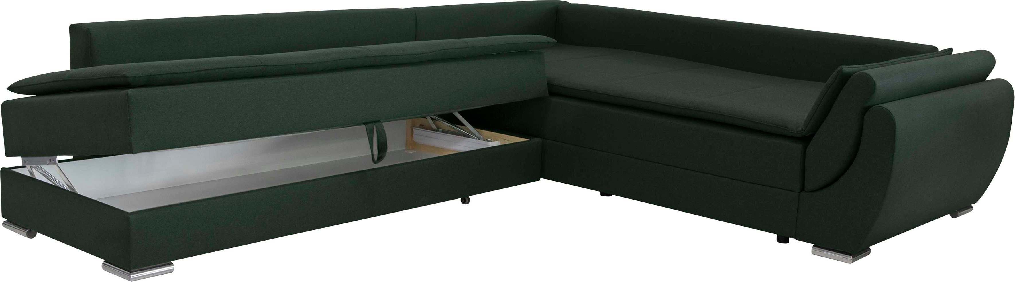 INOSIGN Hoekbank Göteborg met boxspring-slaapfunctie en bedkist, bedfunctie, topmatras