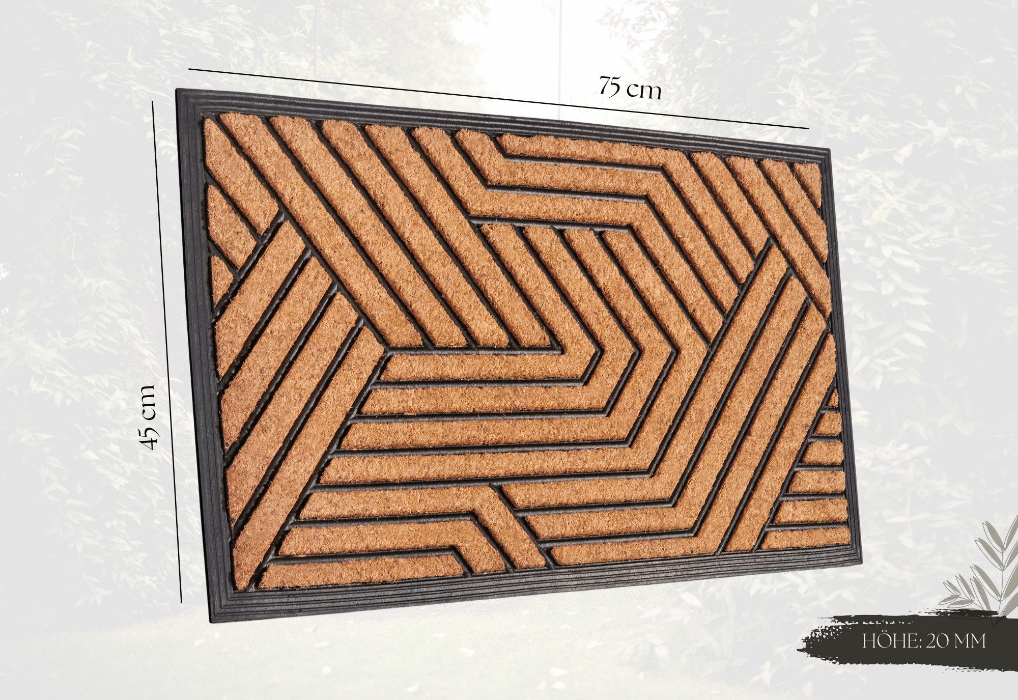 HANSE Home Mat Mix Mats Gummi Kokos Labyrinth, deurmat Slijtvast, onderhoudsvriendelijk, robuust, weerbestendig, UV-bestendig