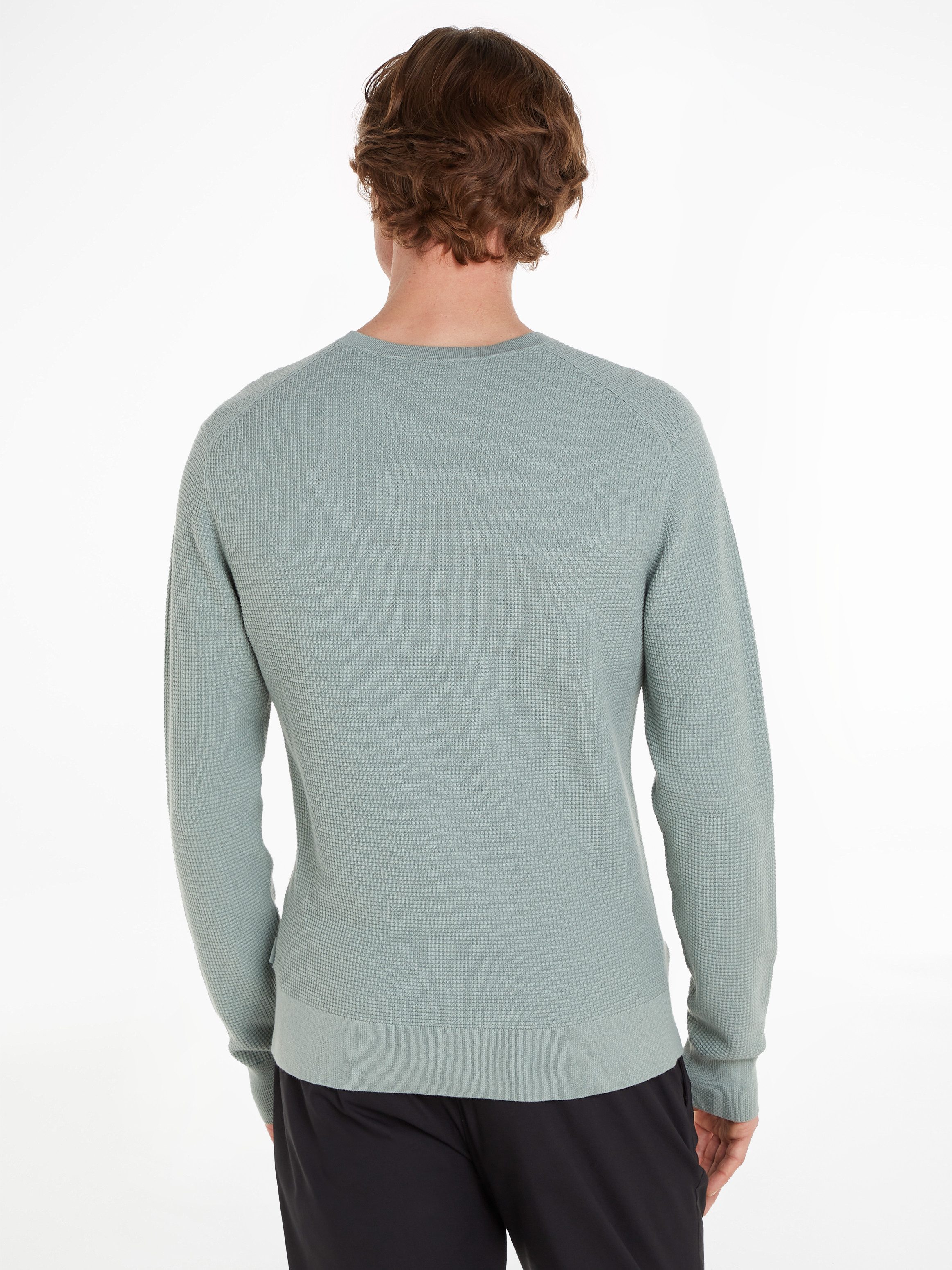 Calvin Klein Trui met ronde hals WAFFLE STRUCTURE SWEATER