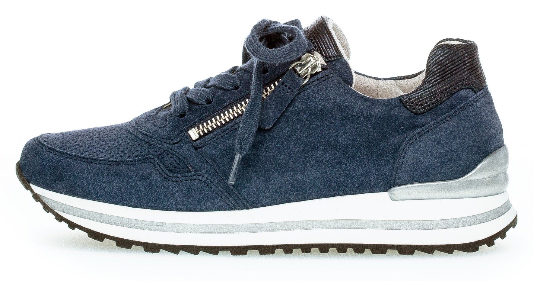Gabor Sneakers met sleehak Turijn met lichte perforatie, vrijetijdsschoen, lage schoen, veterschoen