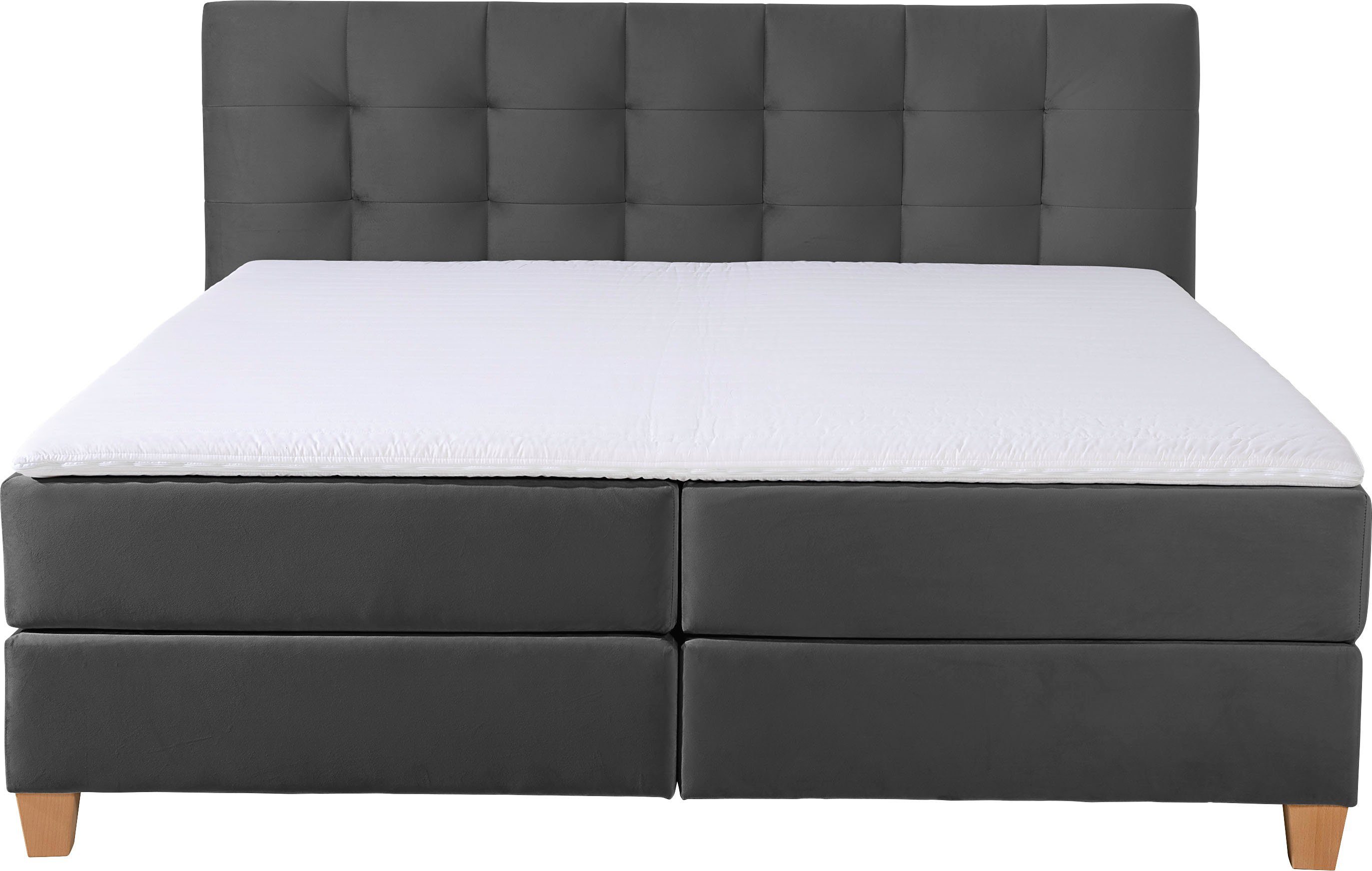Home affaire Boxspring Moulay incl. topmatras, in extra lang 220 cm, 3 hardheden, ook in h4