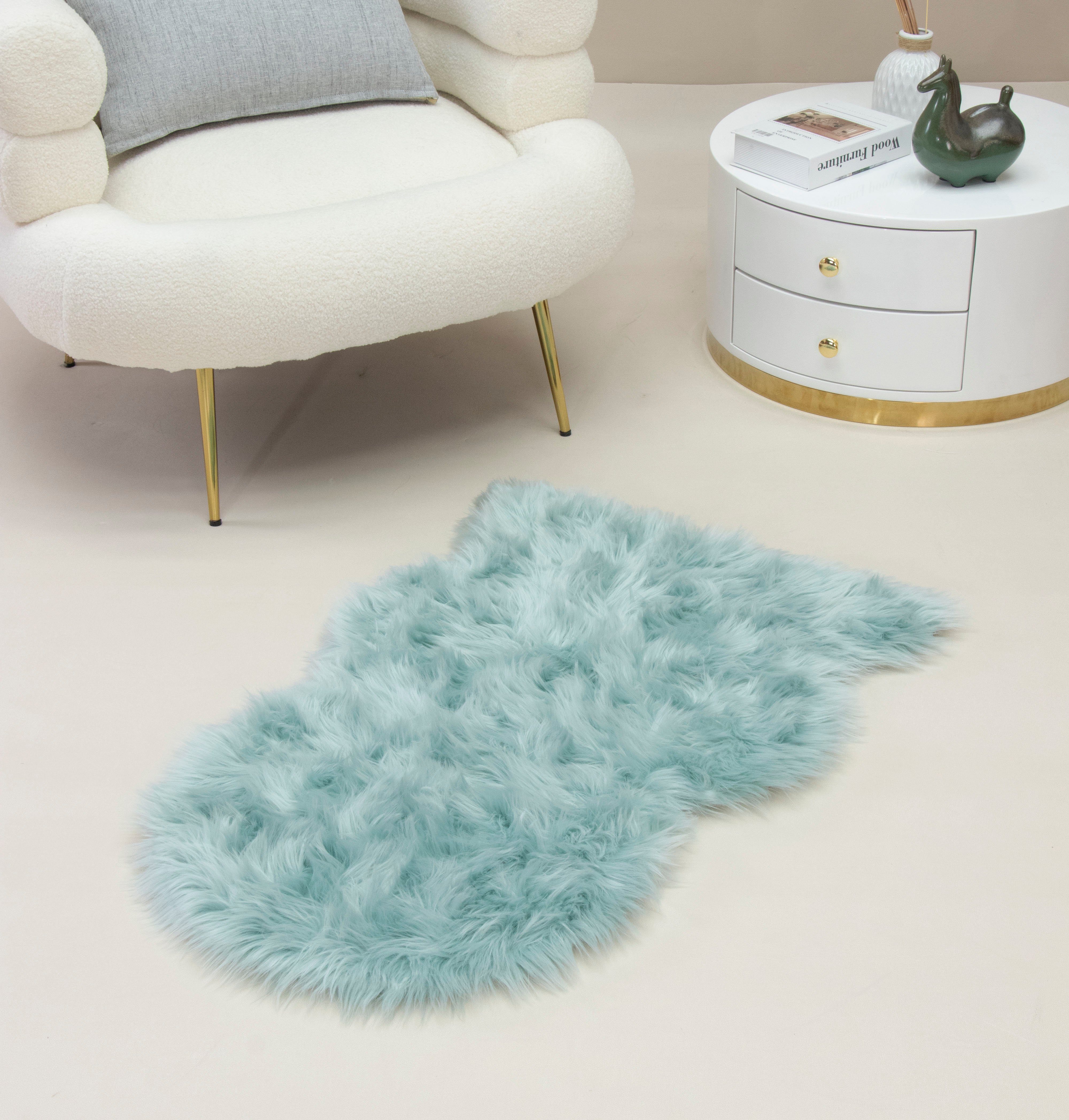 Home affaire Vachtvloerkleed Dena tapijten, vachtvorm, wasbaar Imitatiebont, zacht, unikleuren, woonkamer, slaapkamer, eetkamer