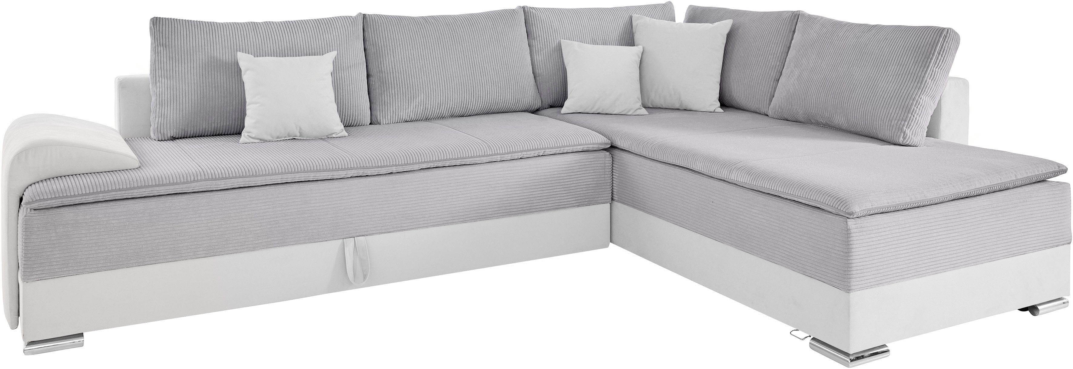 INOSIGN Hoekbank Boxspringbed Night & Day L-vorm met permanente slaapfunctie met armleuning