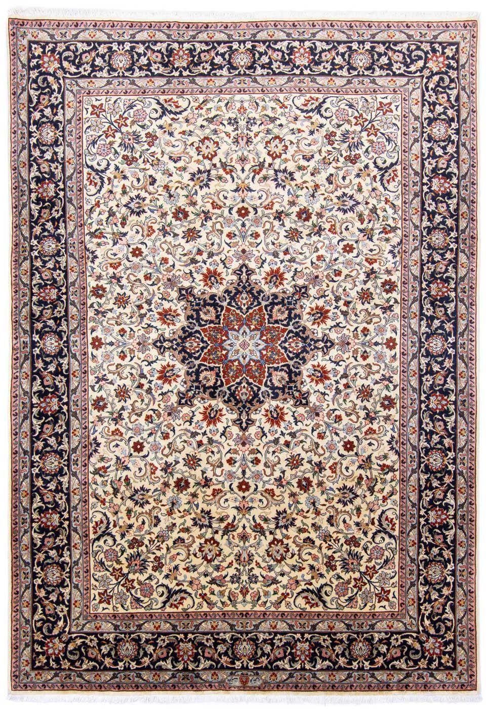 morgenland Wollen kleed Maschad medaillon beige 294 x 208 cm Uniek exemplaar met certificaat