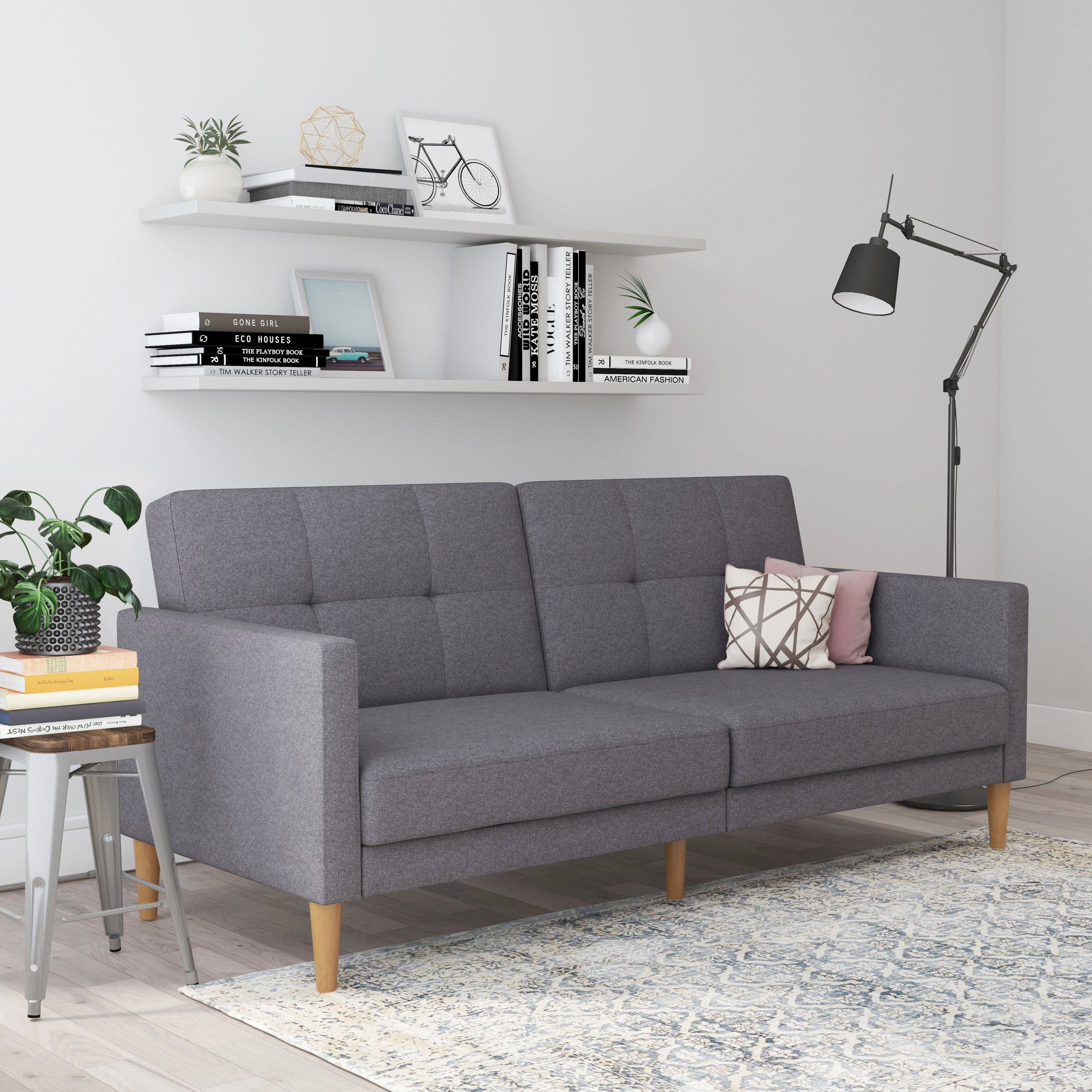Dorel Home 3-zitsbank Lilly Bedfunctie, rugleuning 3-voudig verstelbaar, zithoogte 43 cm