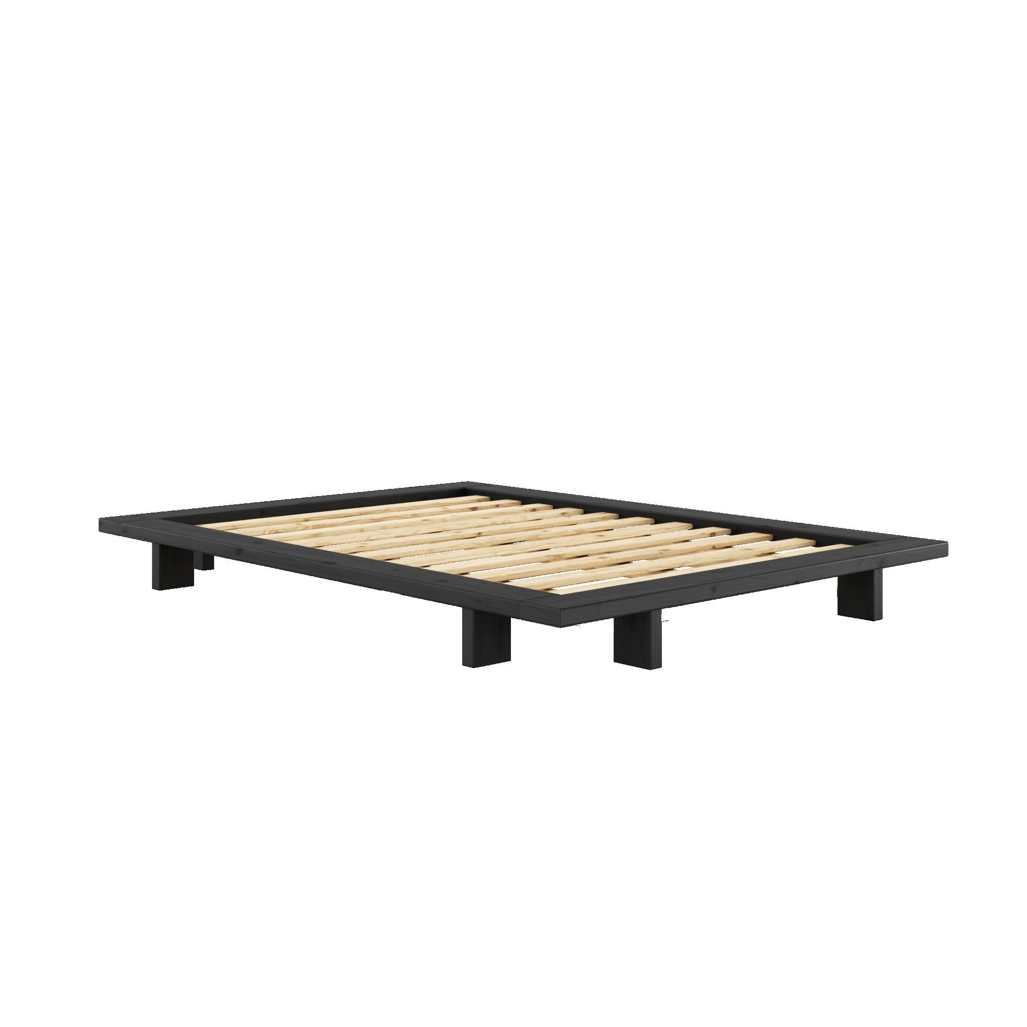 Karup Bedframe JAPAN BED grondbed, houten frame, futonbed, jeugdbed, houten bed Massief houten bed met lattenbodem, massief grenen, bed zonder