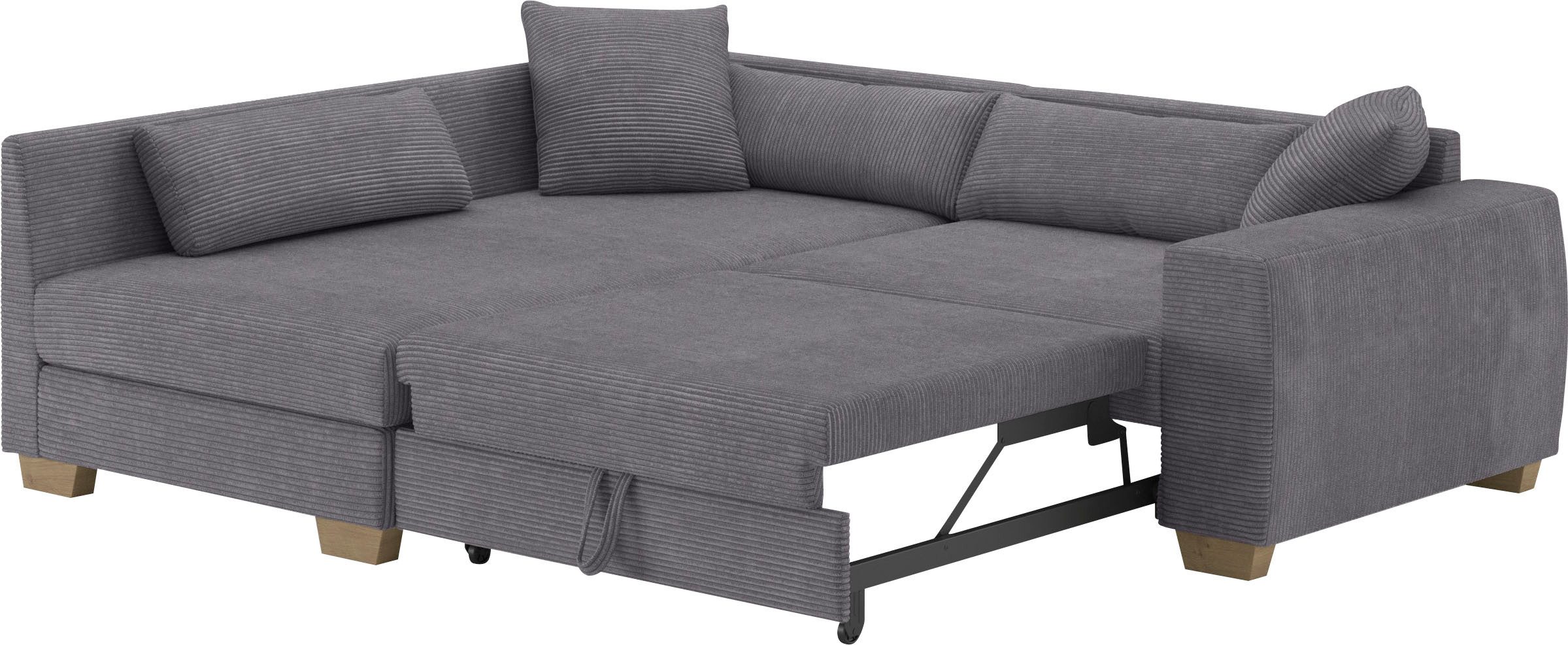 Mr. Couch Hoekbank Hilla L-vorm Met pocketvering, optioneel met slaapfunctie en pocketvering