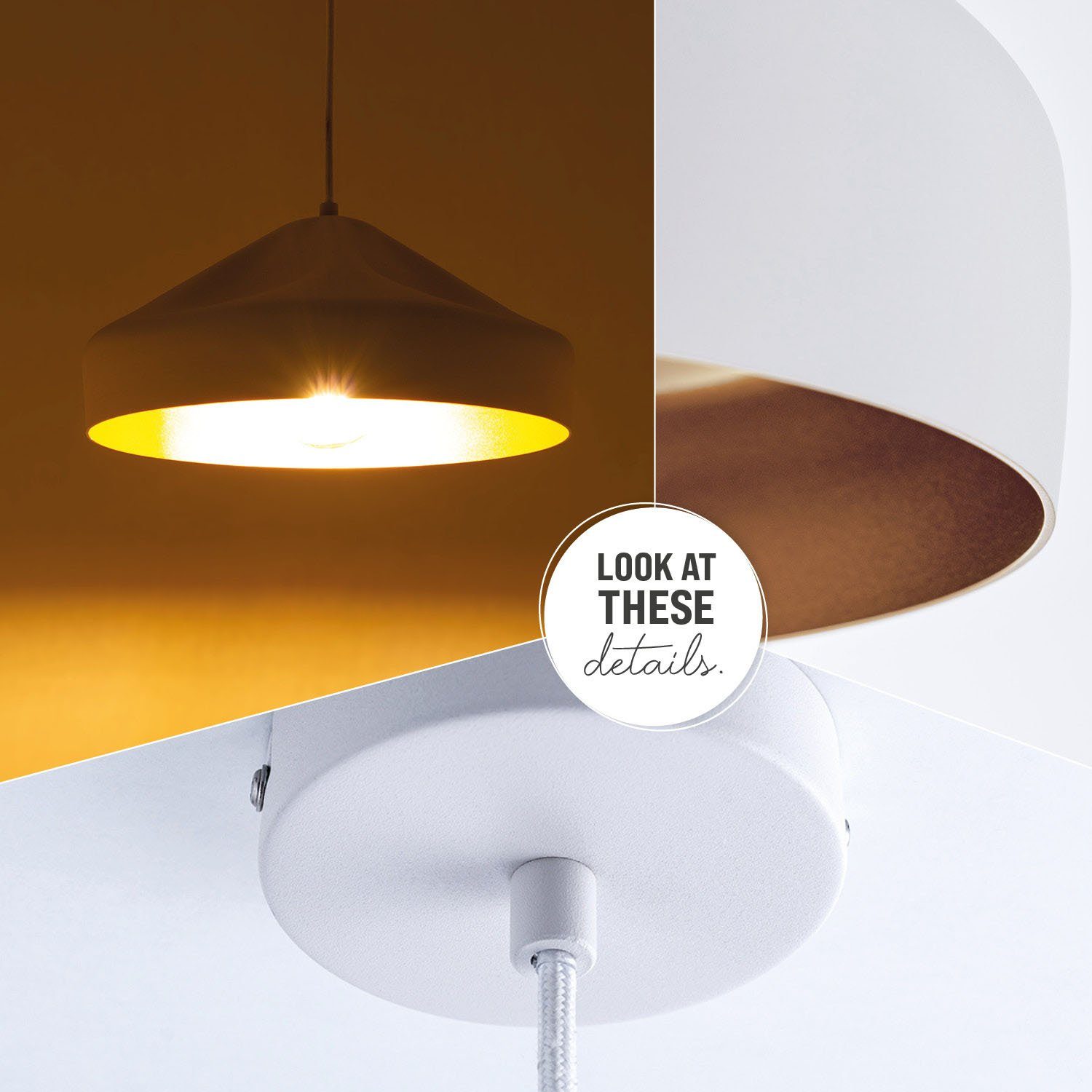 Paco Home Hanglamp HURLEY T Hanglamp eetkamer keukenlamp hangend Eettafellamp binnenin in goudkleur