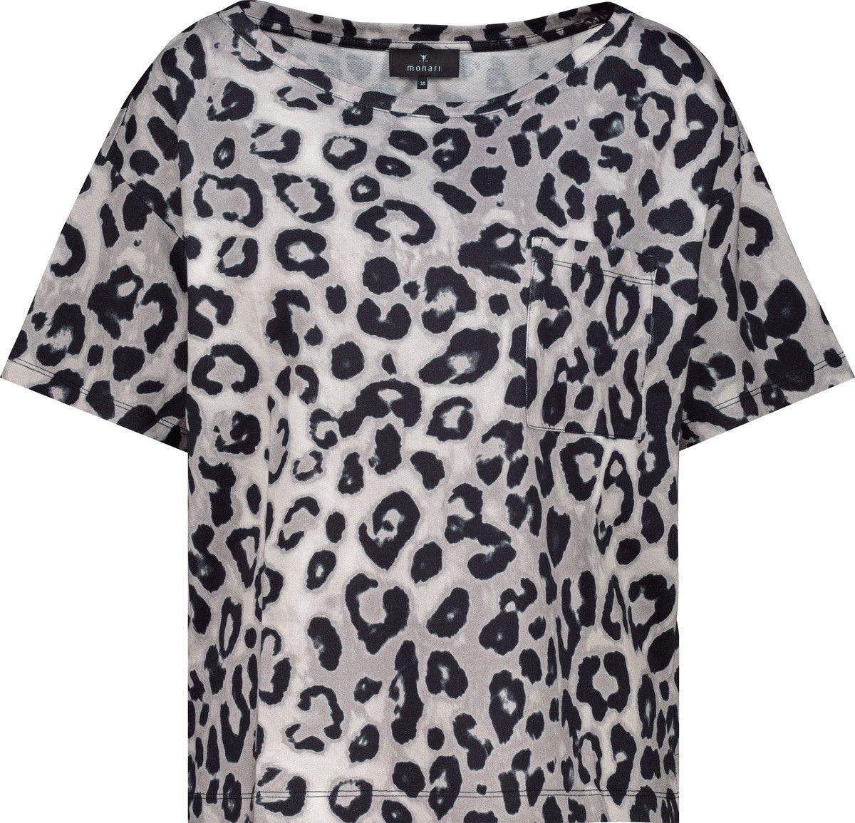 Monari T-shirt Shirt met all-over Leo print