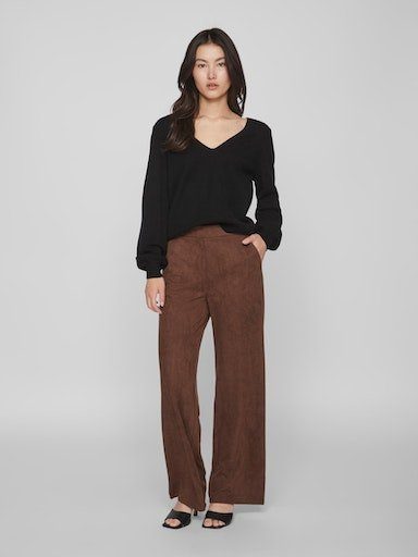 Vila Trui met V-hals VIRIL REV V-NECK L/S TOP - NOOS