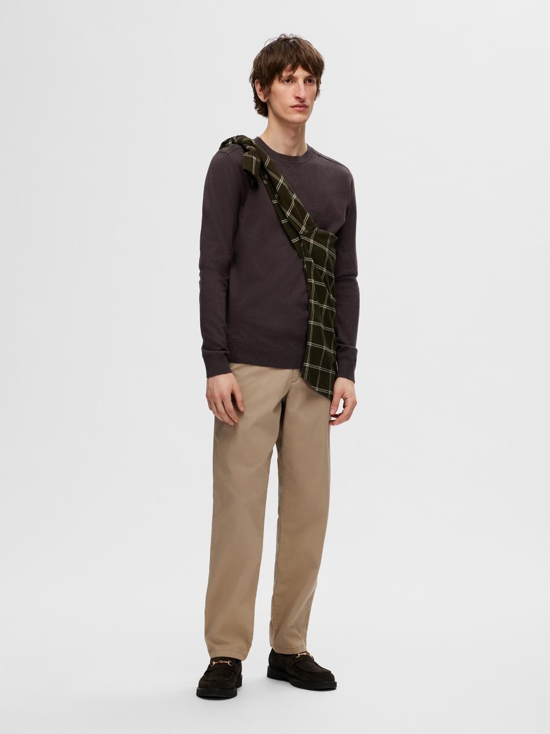 SELECTED HOMME Gebreide trui SLHBERG CREW NECK NOOS