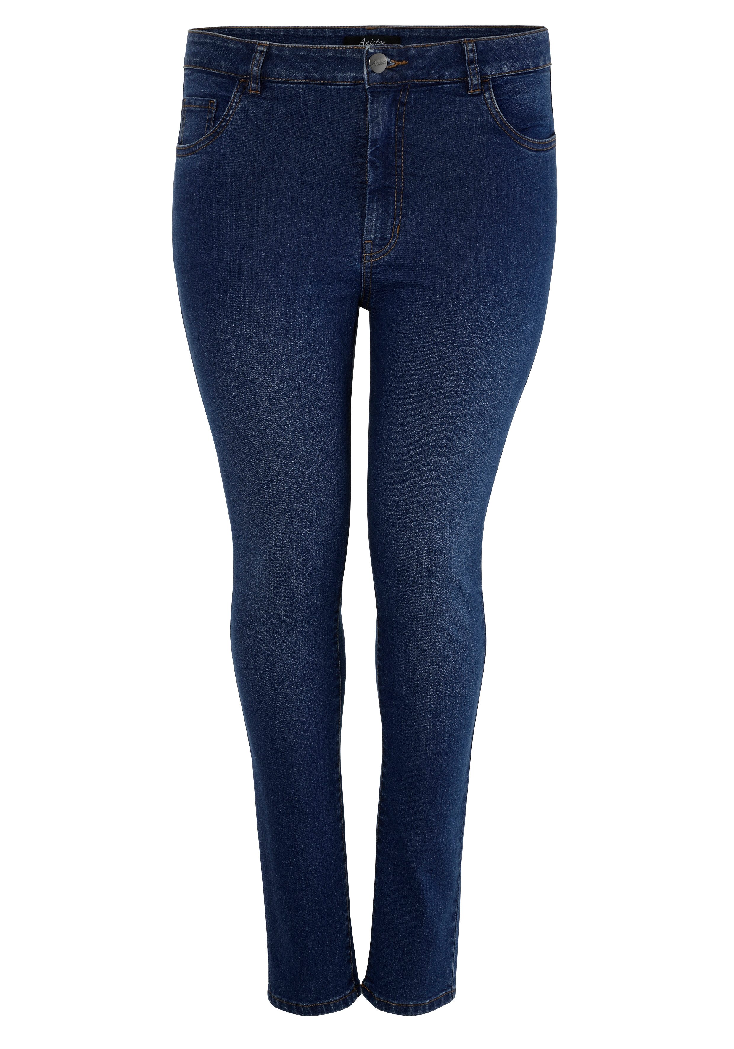 Aniston PLUS Skinny fit jeans regular taille - in subtiele used-wassing - nieuwe kollectie