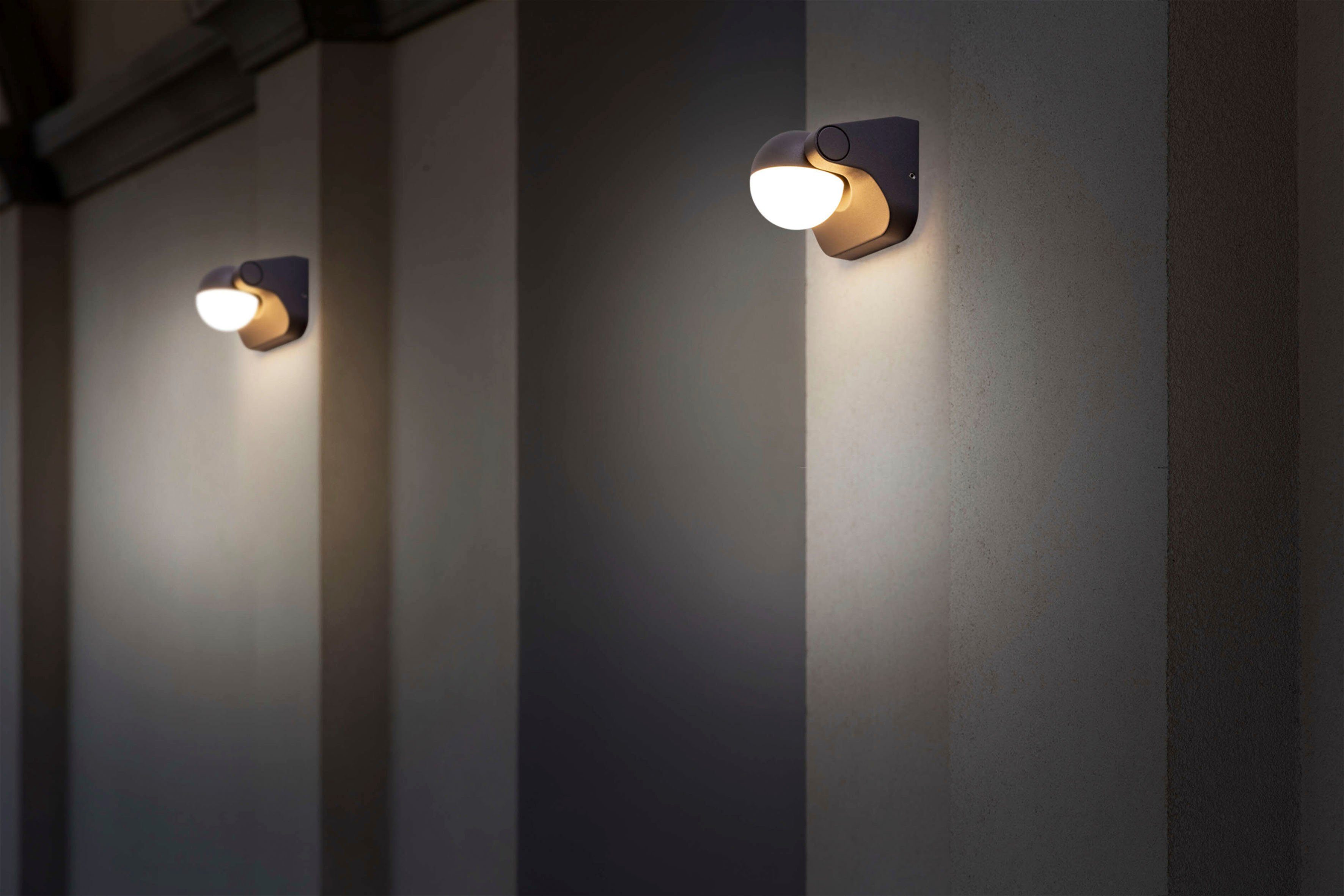 näve Ledwandlamp voor buiten Pallas draaibaar antraciet warmwit licht incl. led ip 54 (1 stuk)