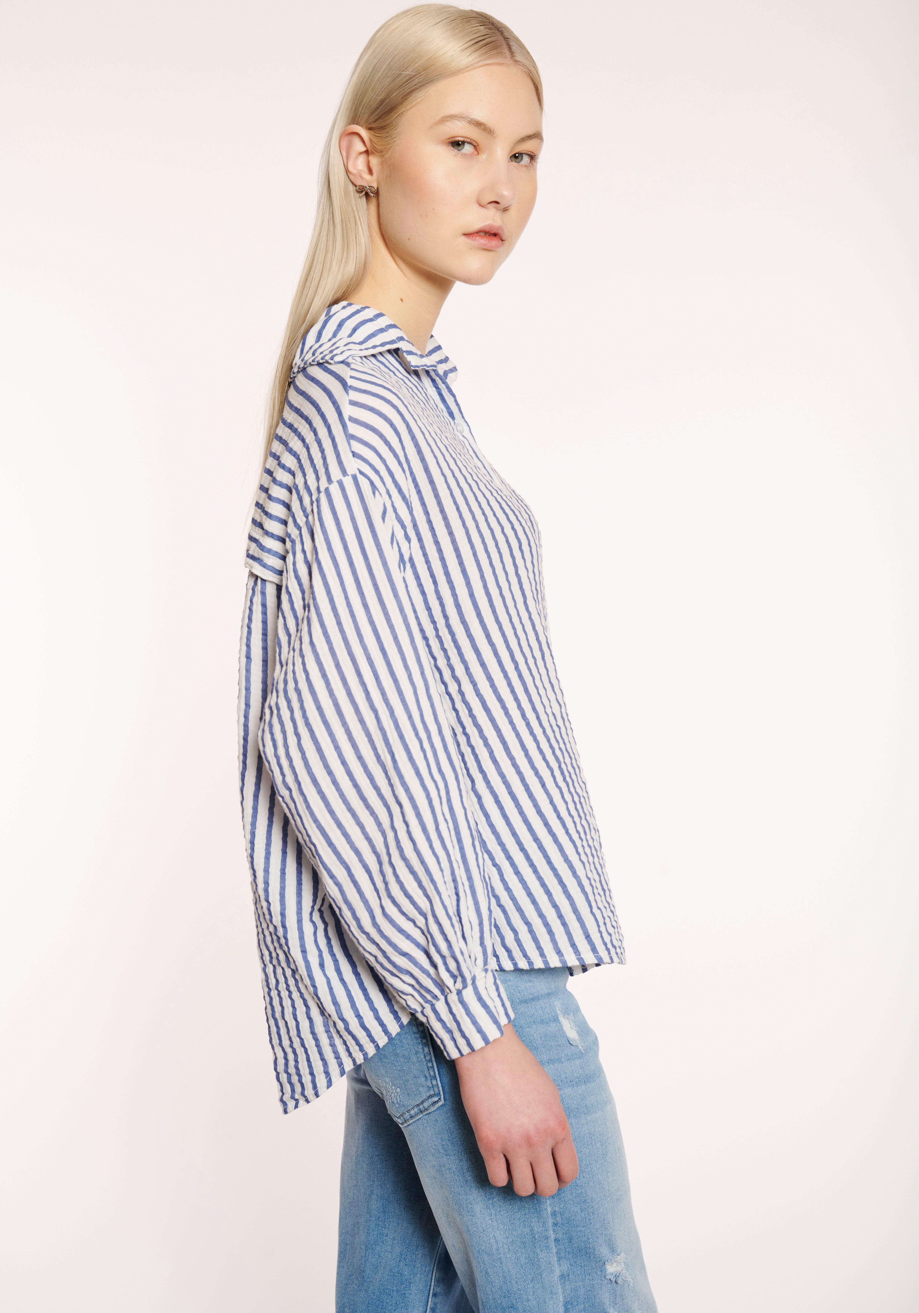 HaILYS Overhemdblouse LS C BL St44ripey