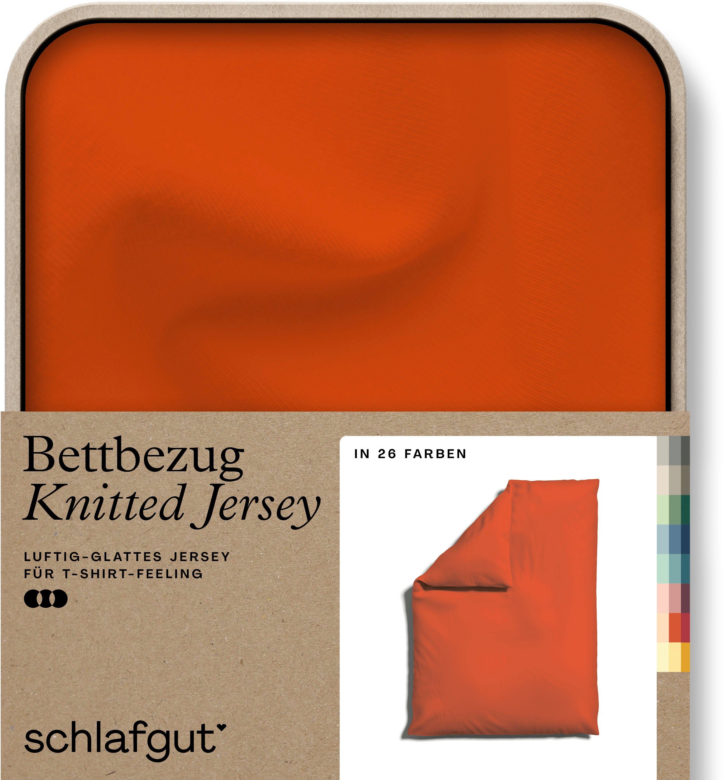 Schlafgut Dekbedovertrek Gebreide jersey uni, van biologisch katoen met elastaan, rits kreukvrij, mix & match beddengoed: bijpassende kussenhoes
