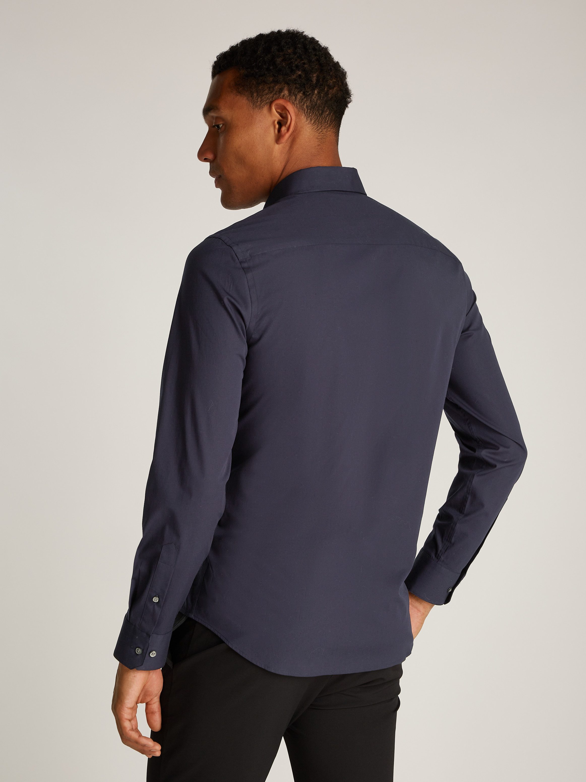 Calvin Klein Overhemd met lange mouwen SLIM FIT STRETCH POPLIN