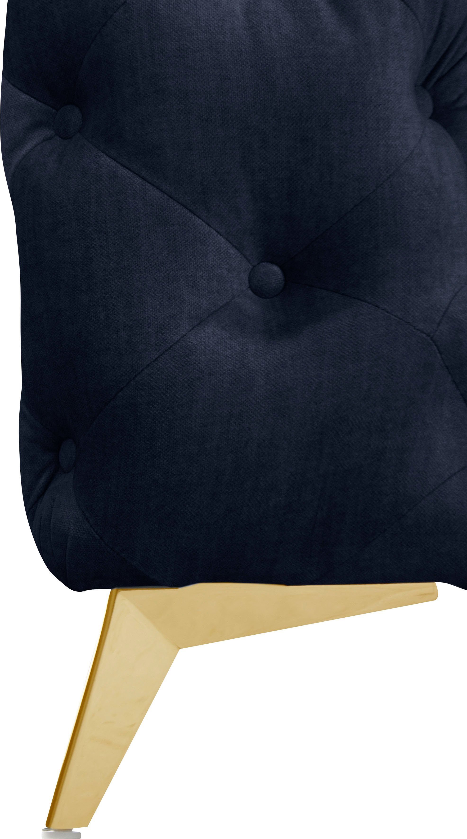 Leonique Chesterfield-bank Glynis L-vorm luxueuze capitonnage, moderne chesterfield look, kleur van de poten ter keuze