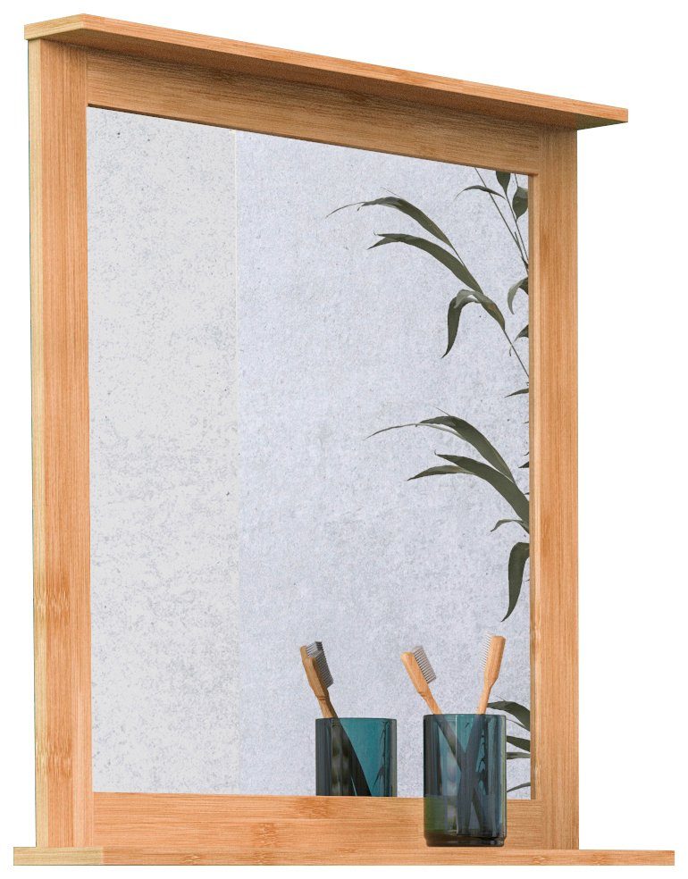 Eisl Badspiegel Bamboe met planchet, aanhoudende badkamermeubel bamboe
