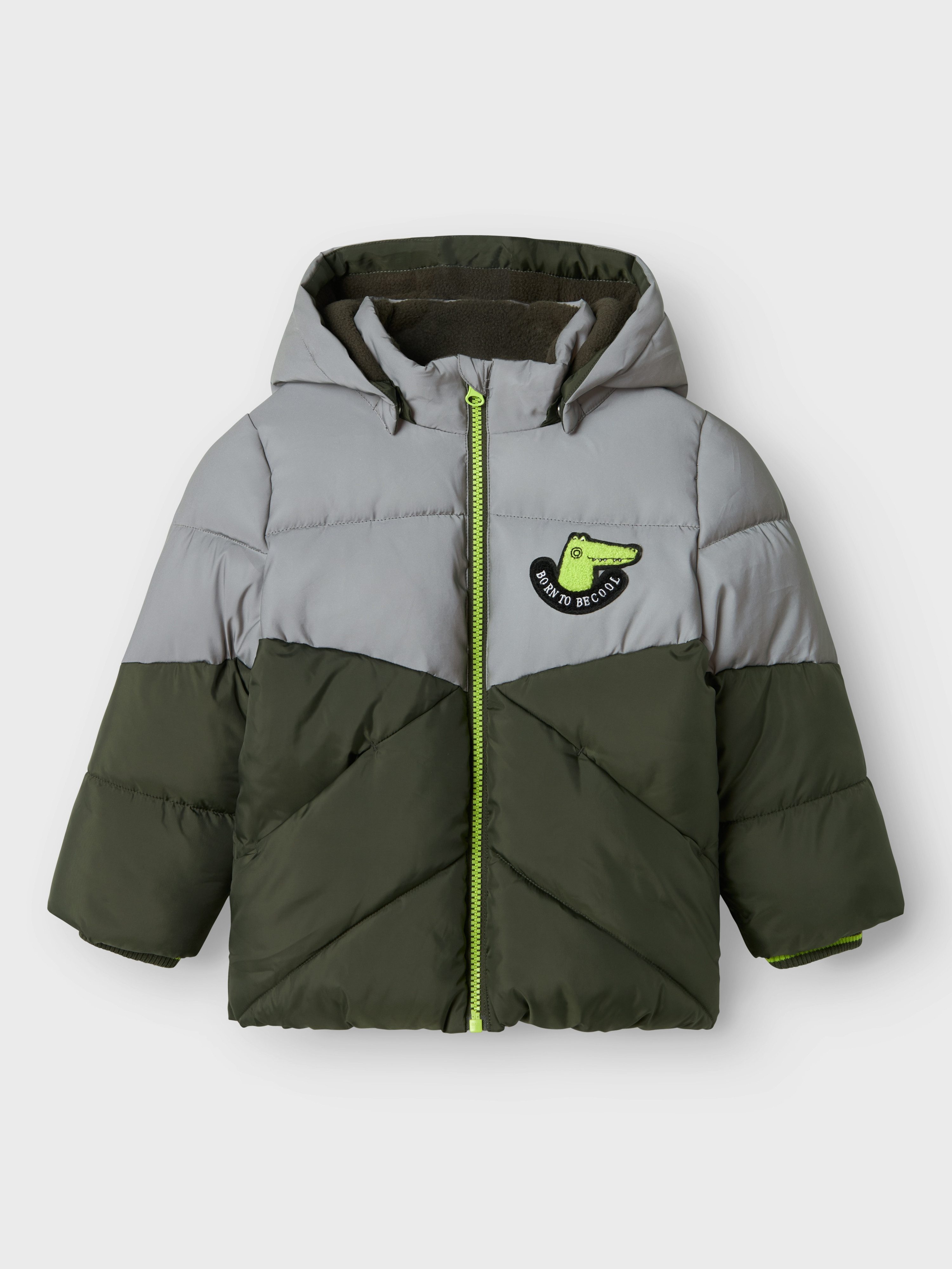 Name It Gewatteerde jas NMMMORTEN PUFFER JACKET DINO DETAIL1