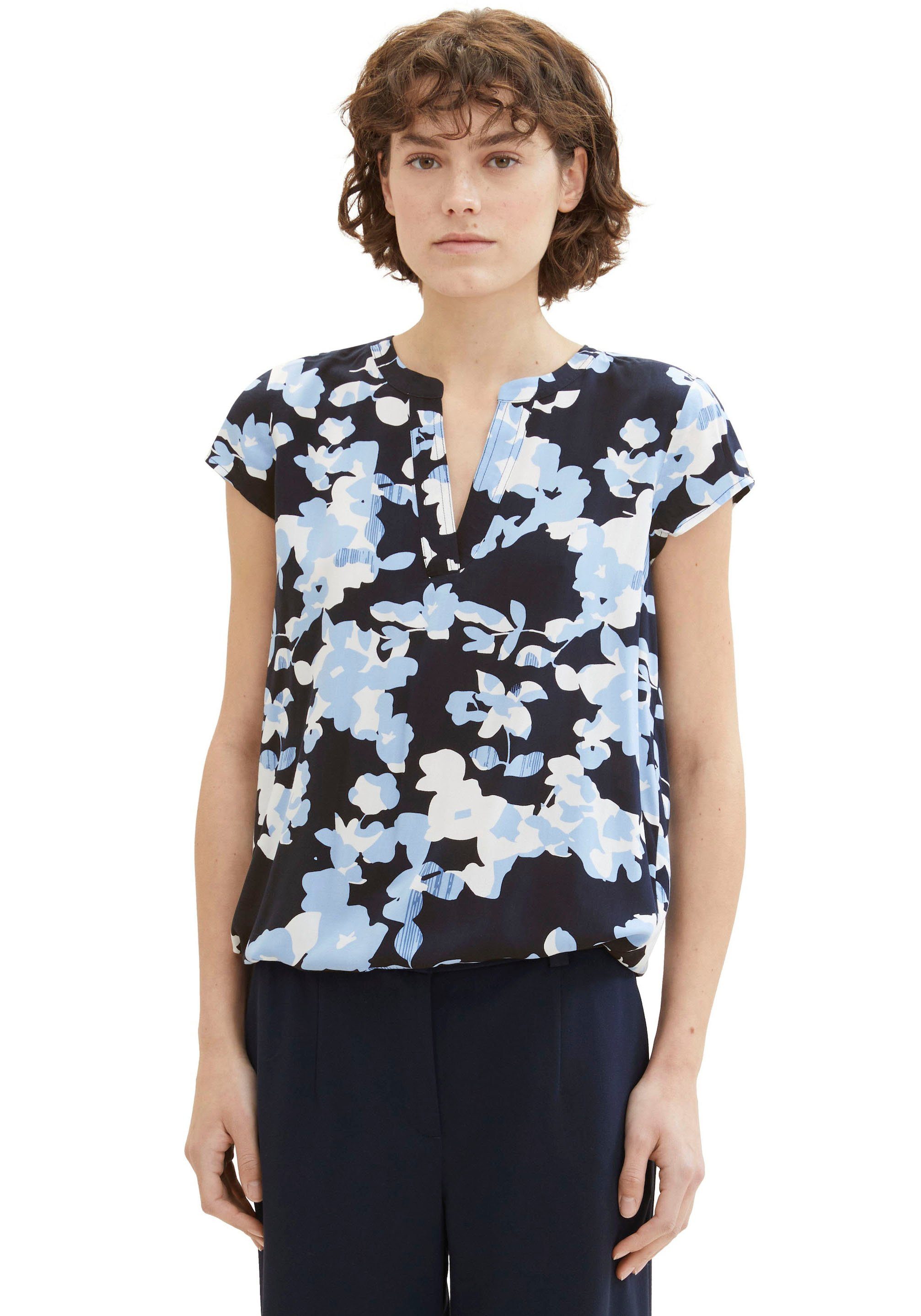 Tom Tailor Gedessineerde blouse met plooistelling achter