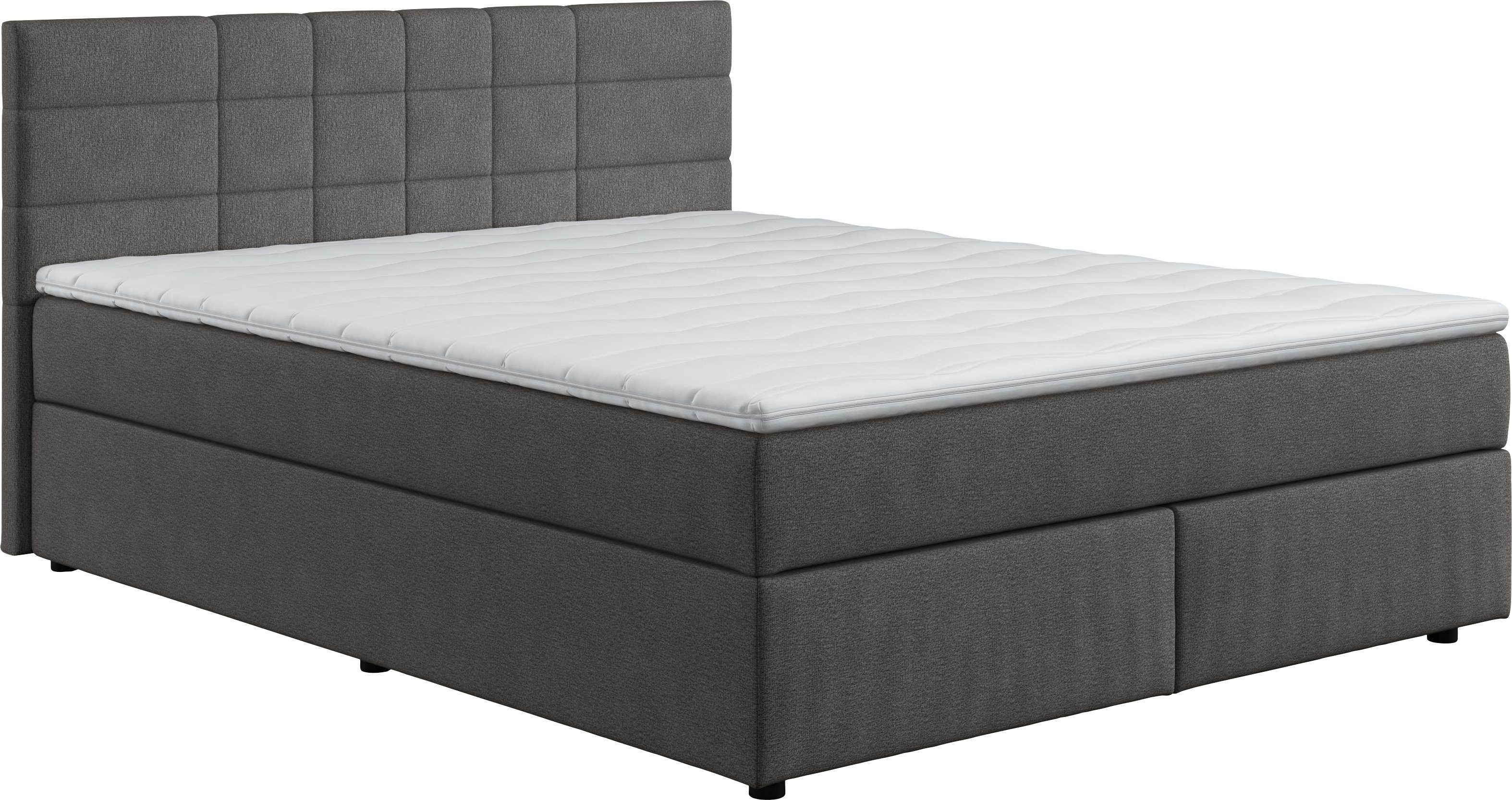 COTTA Boxspring NALA optioneel verkrijgbaar met matras en matrastopper boxsprings maat Luxe-microvezel grijs