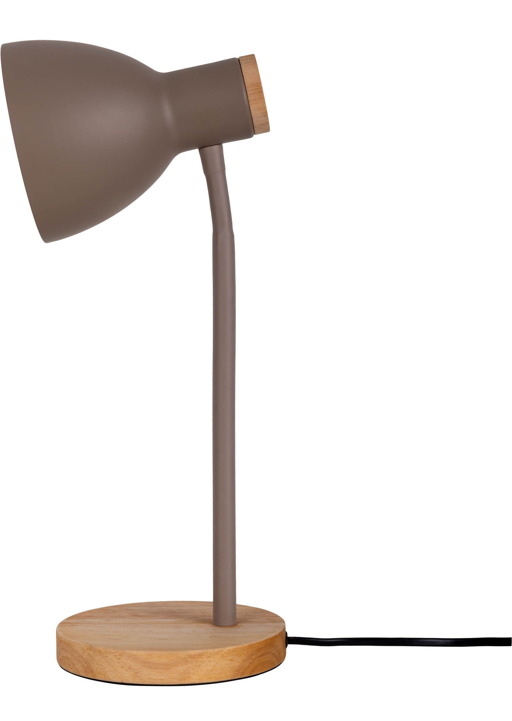 näve Bureaulamp Marie Voet en kap deels van hout, kap flexibel beweegbaar, E14 (1 stuk)