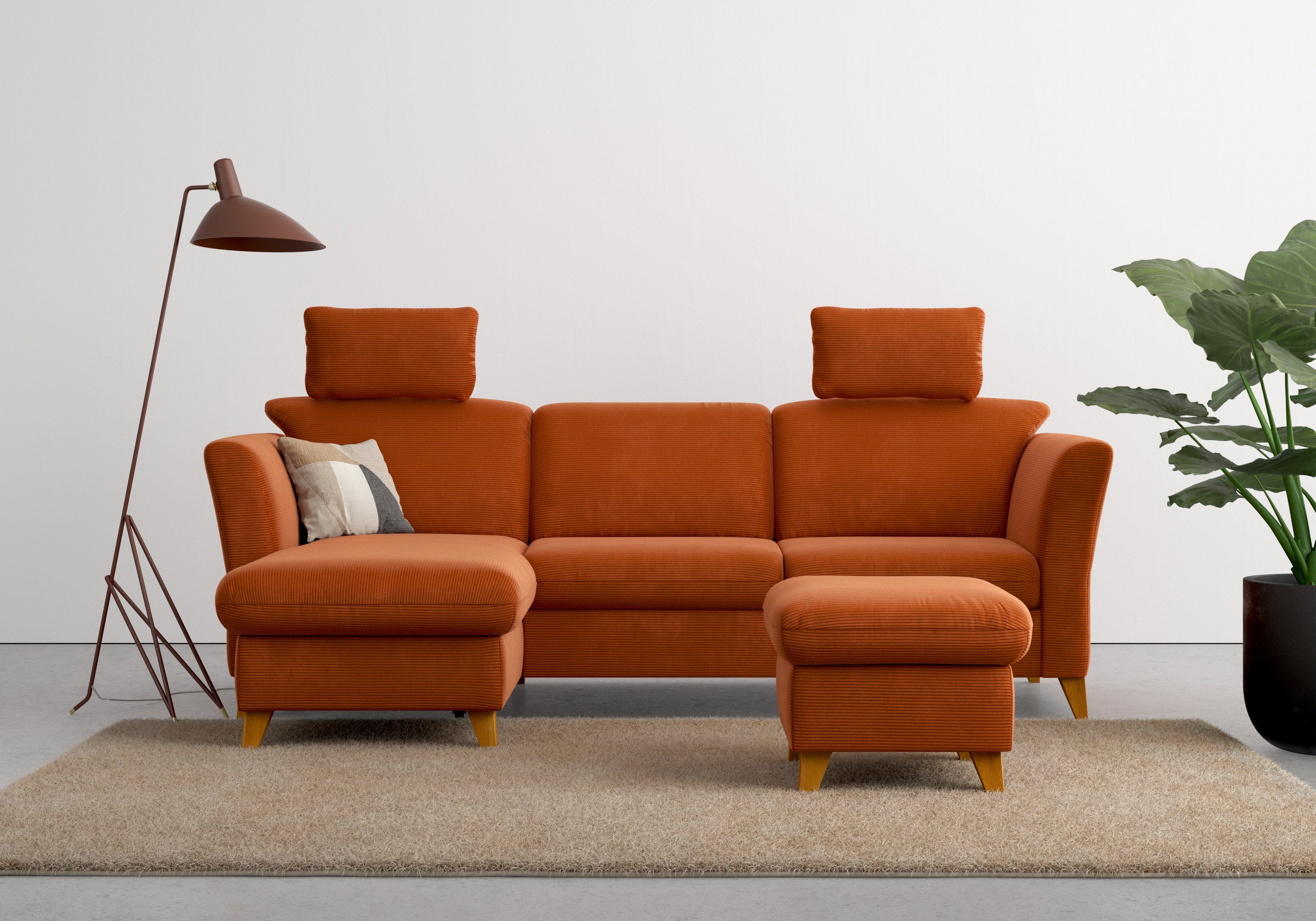 Home affaire Hoekbank Trelleborg L-vorm naar keuze met slaapfunctie en bedkist, inclusief binnenveringsinterieur rood, hoekbanken, 249 cm